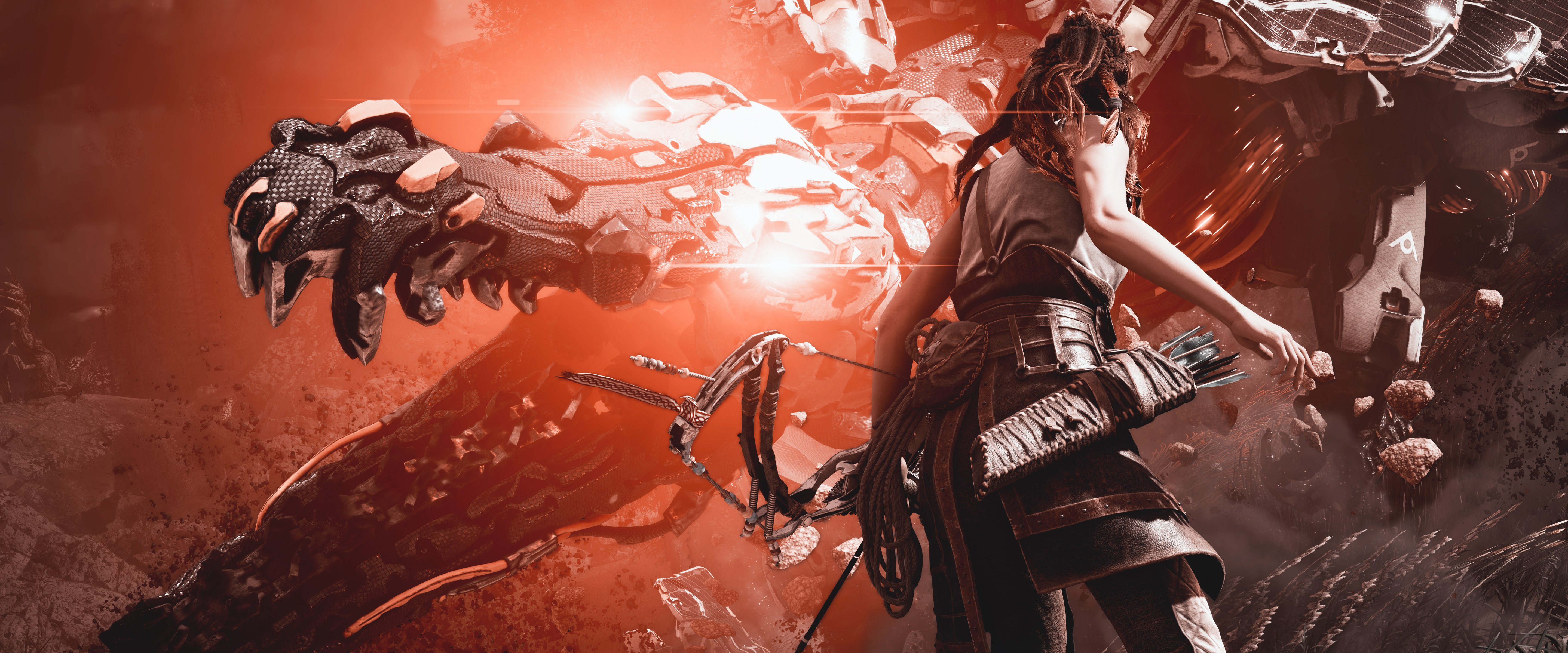 Aloy, Panorama, 5K, Horizon Zero Dawn, Jugabilidad, Ultrawide