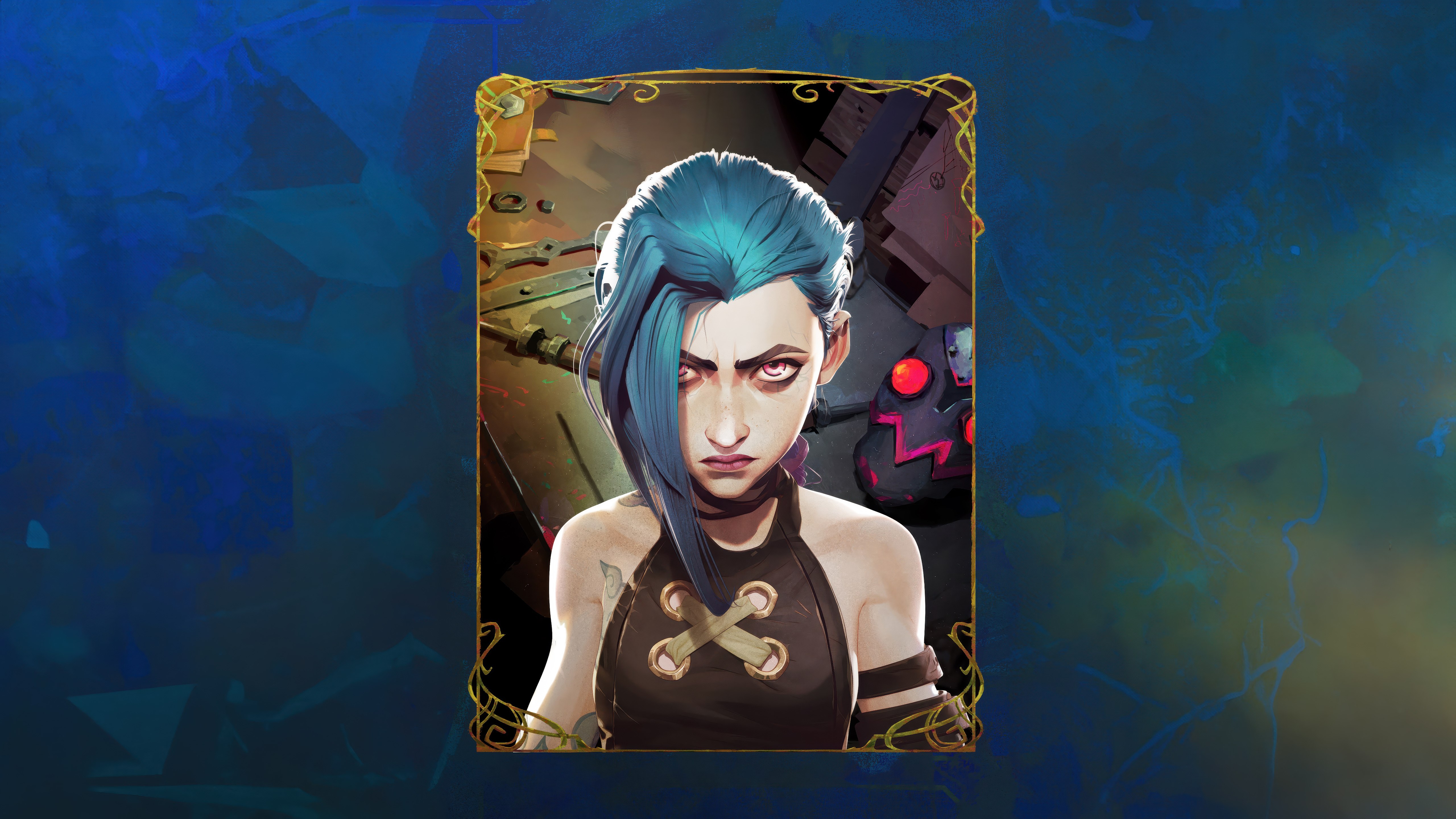 Arcane, Jinx, Arcane: League of Legends, Temporada 2, 5K, Fondo azul