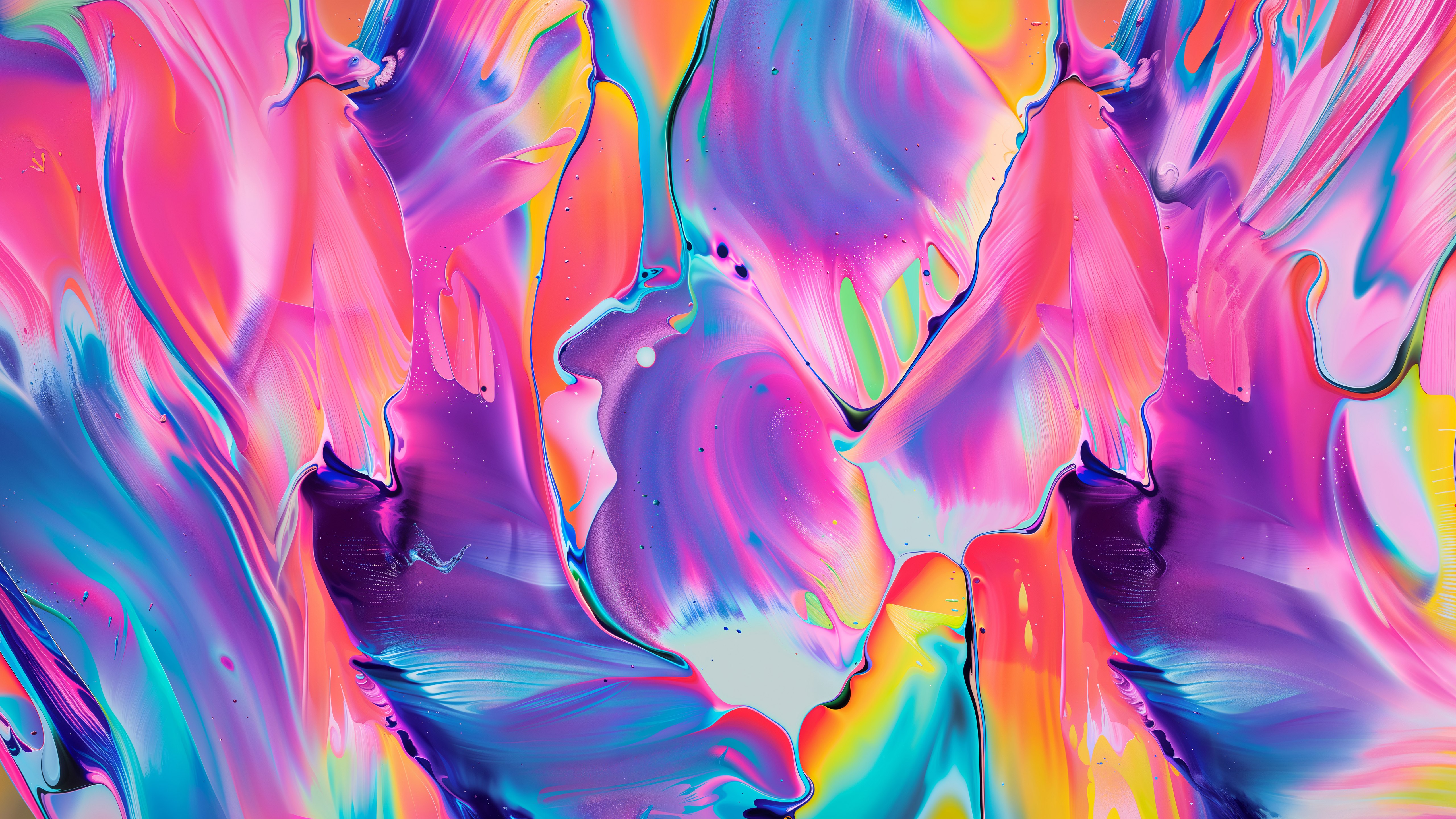 Arte abstracto, Vibrante, Arte fluido, Brillante, 5K