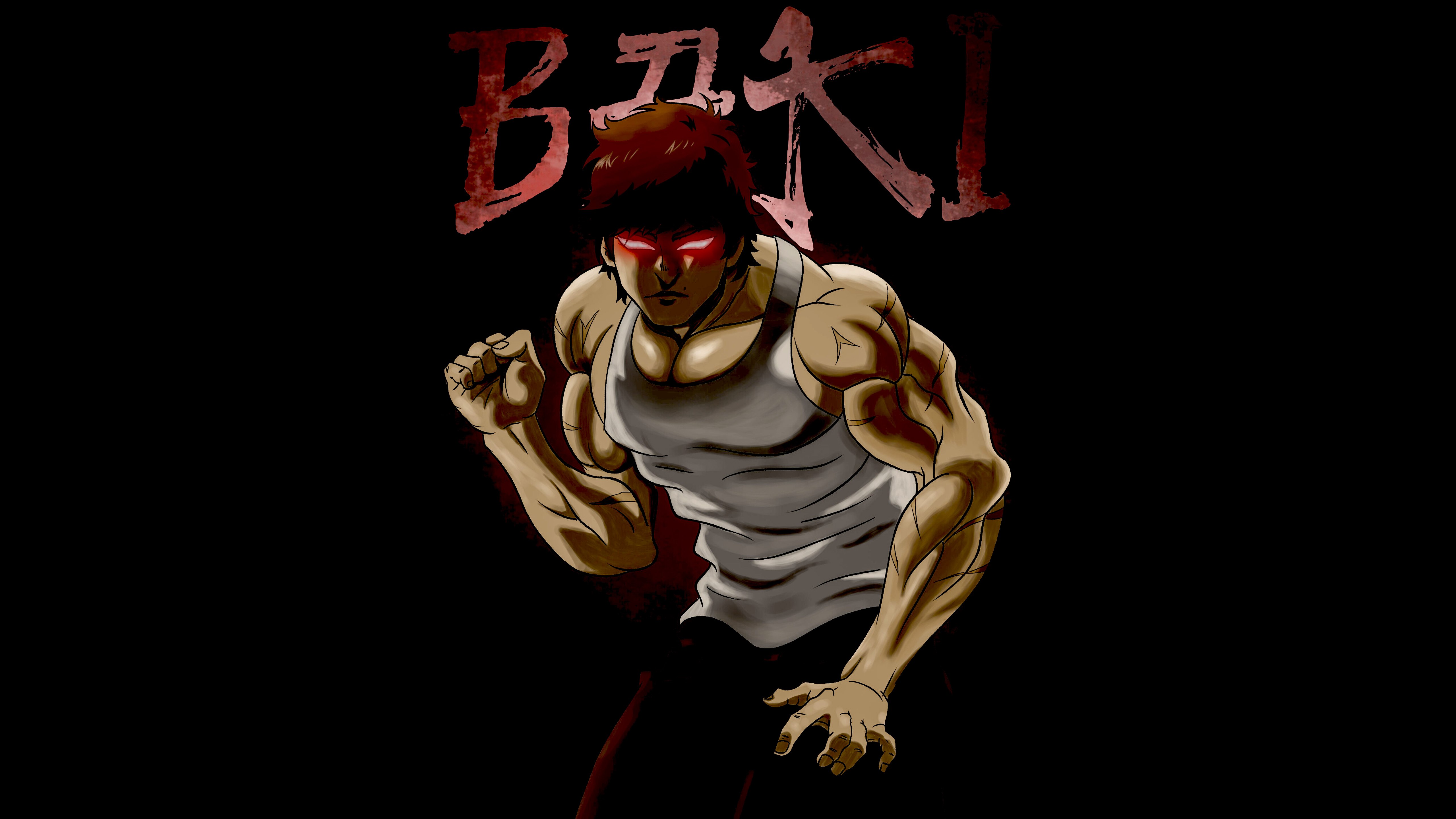Baki Hanma, Fondo negro, 5K, AMOLED
