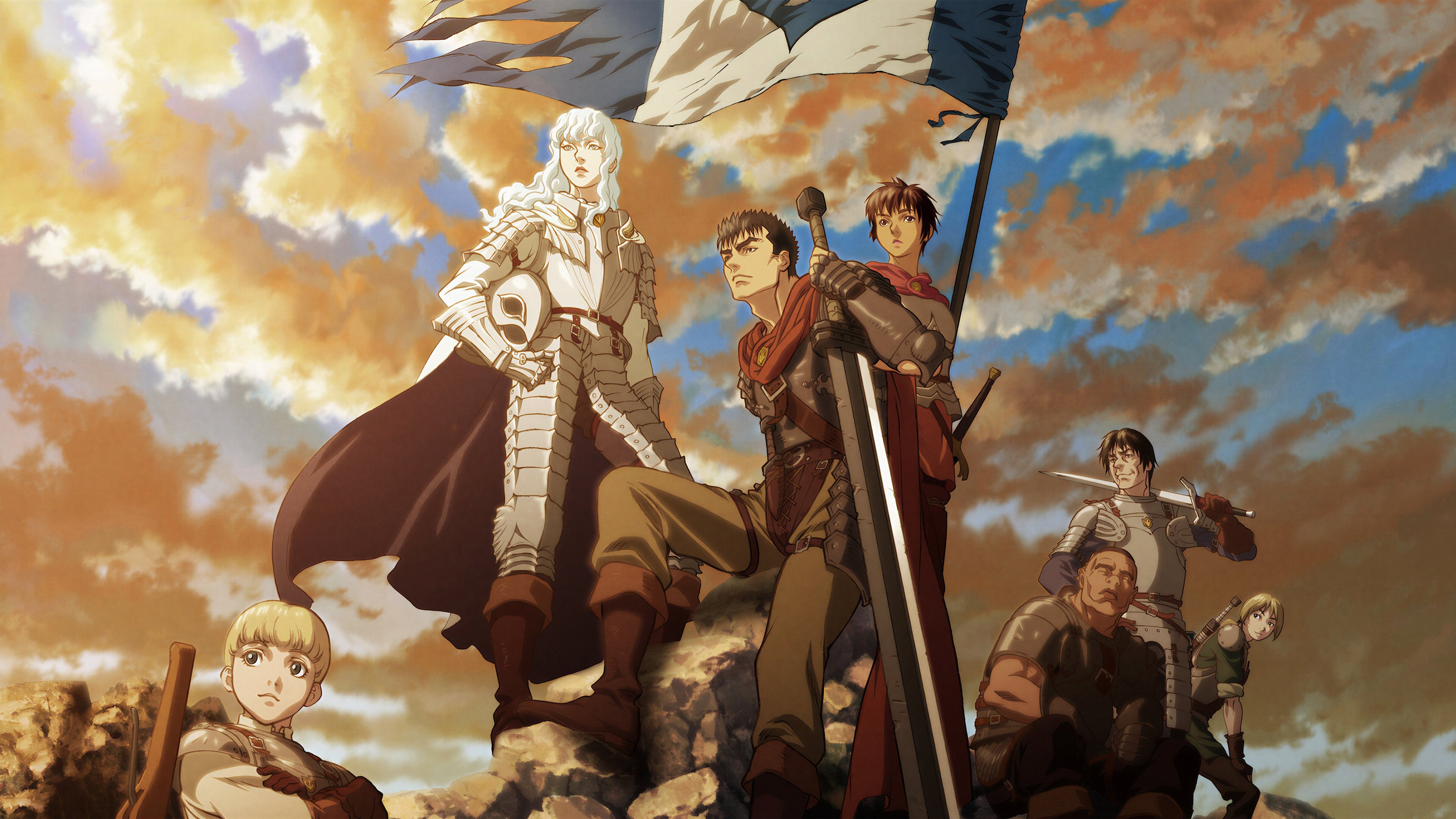 Berserk, Póster de personajes, Guts, Casca (Berserk), 5K, Serie de anime, Griffith (Berserk)