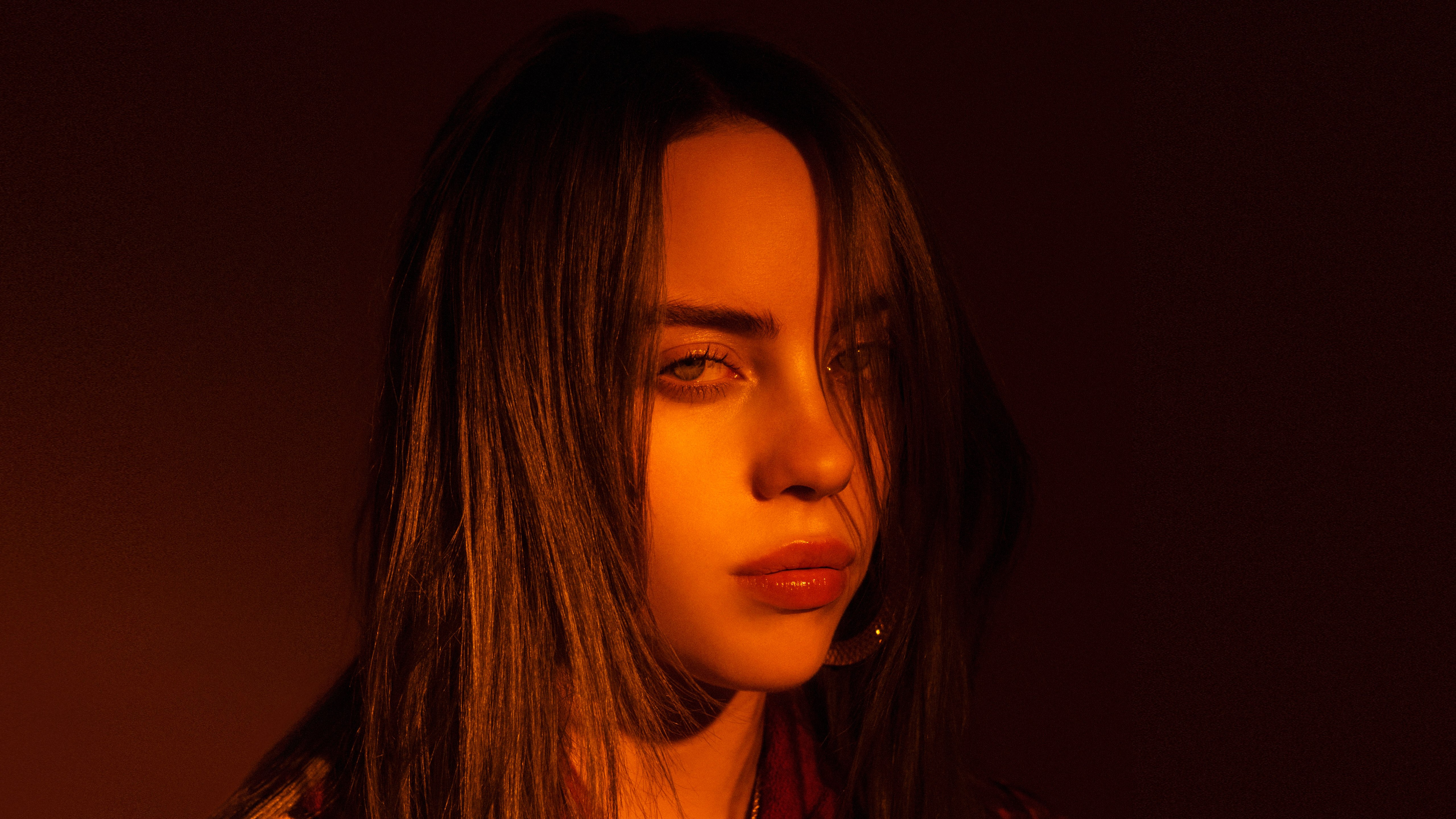 Billie Eilish, Primer plano, Retrato, 5K