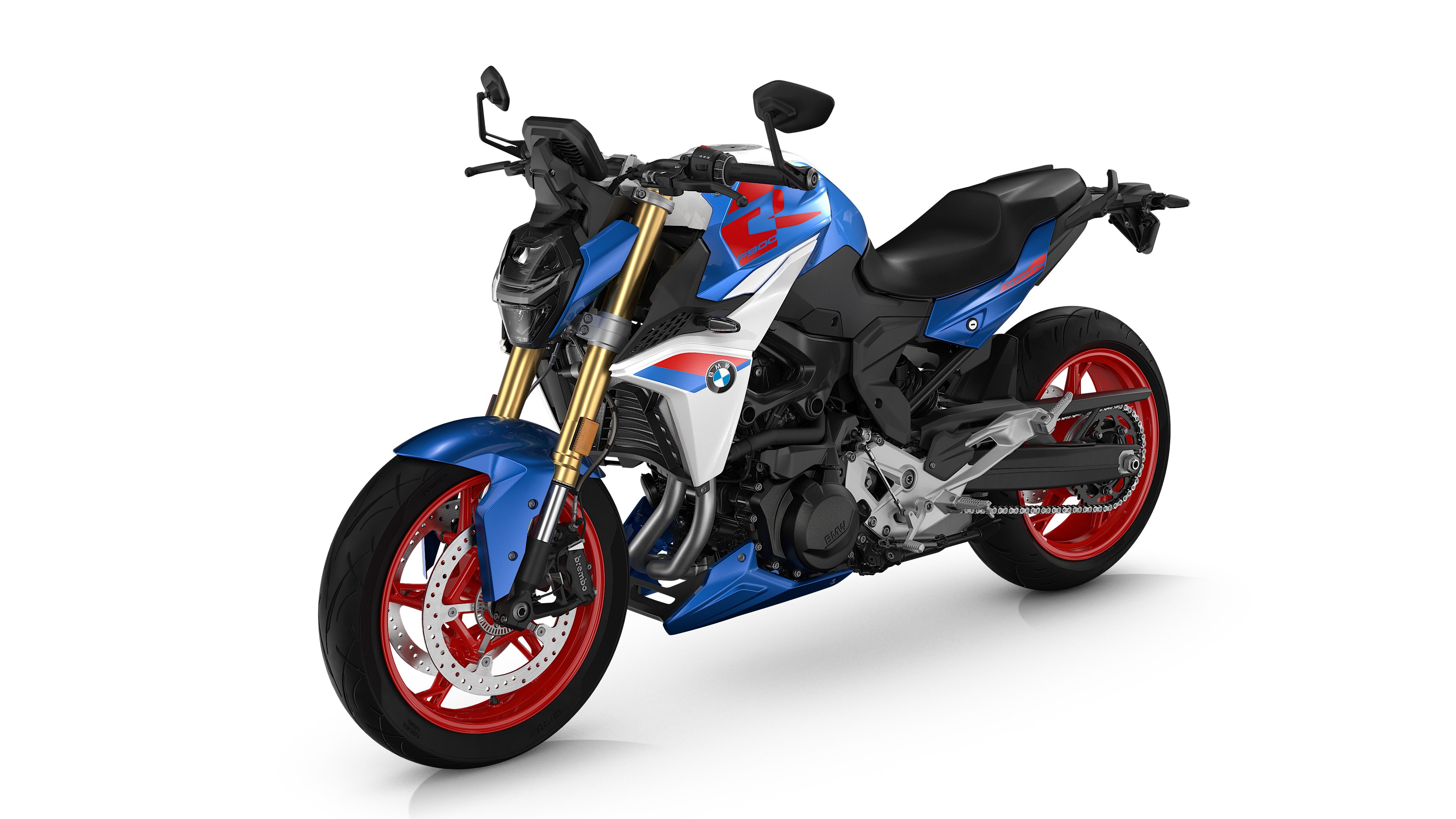 BMW F 900 R, Moto roadster, 2025, Fondo blanco
