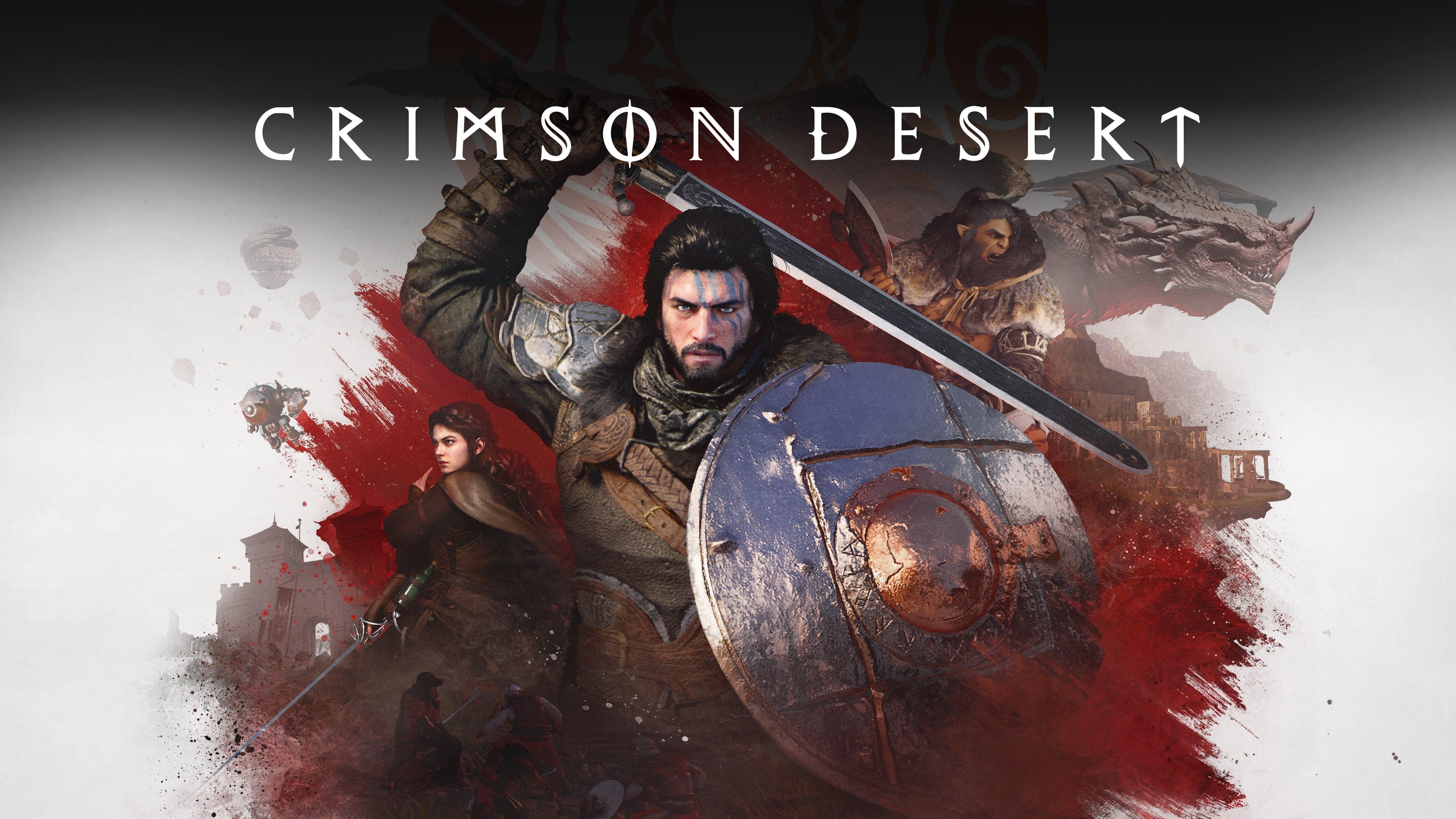 Crimson Desert, Póster del juego, Guerrero, Dragón, Juegos de 2026