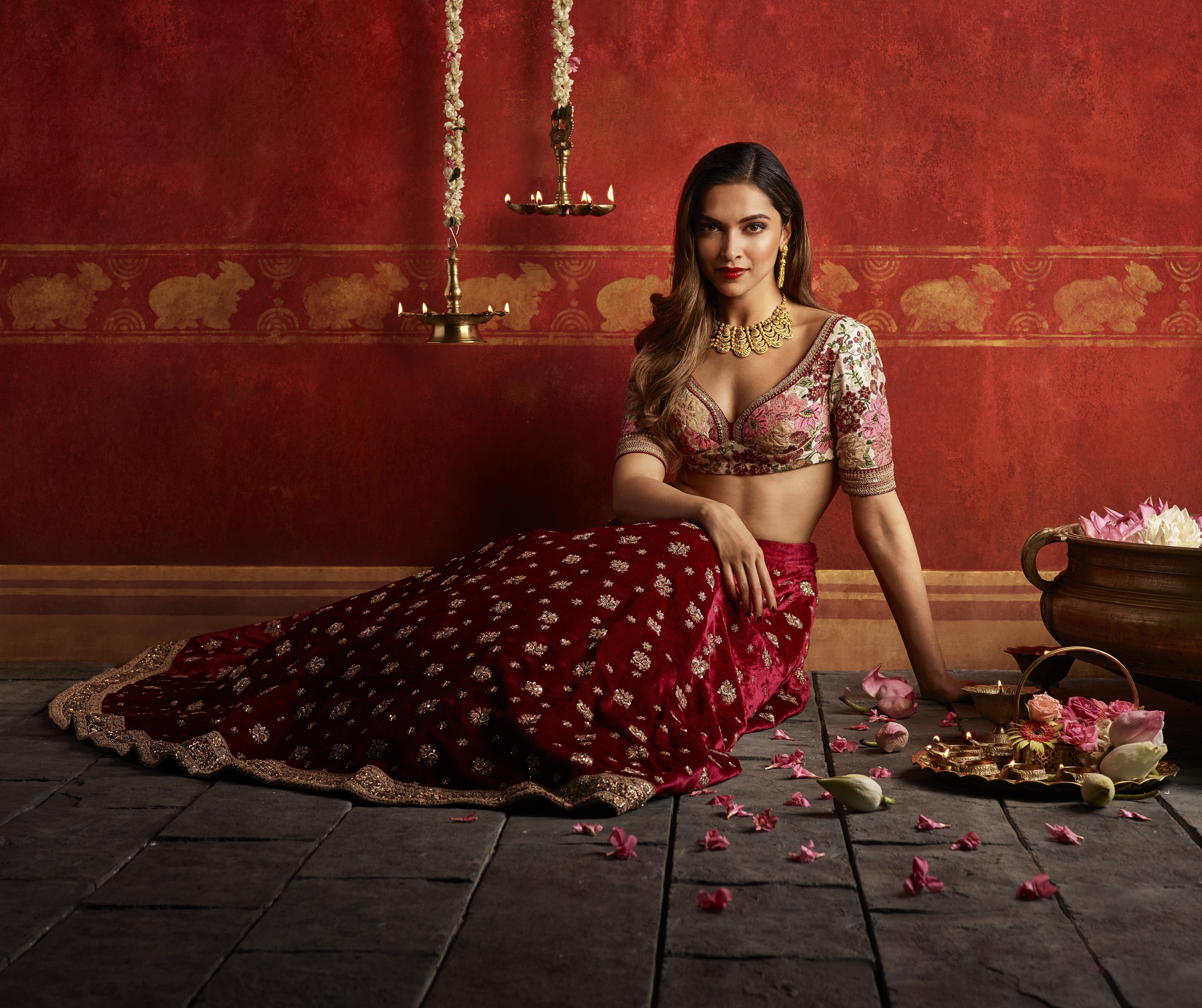 Deepika Padukone, Tradicional, actriz india, actriz de Bollywood, Sesión fotográfica