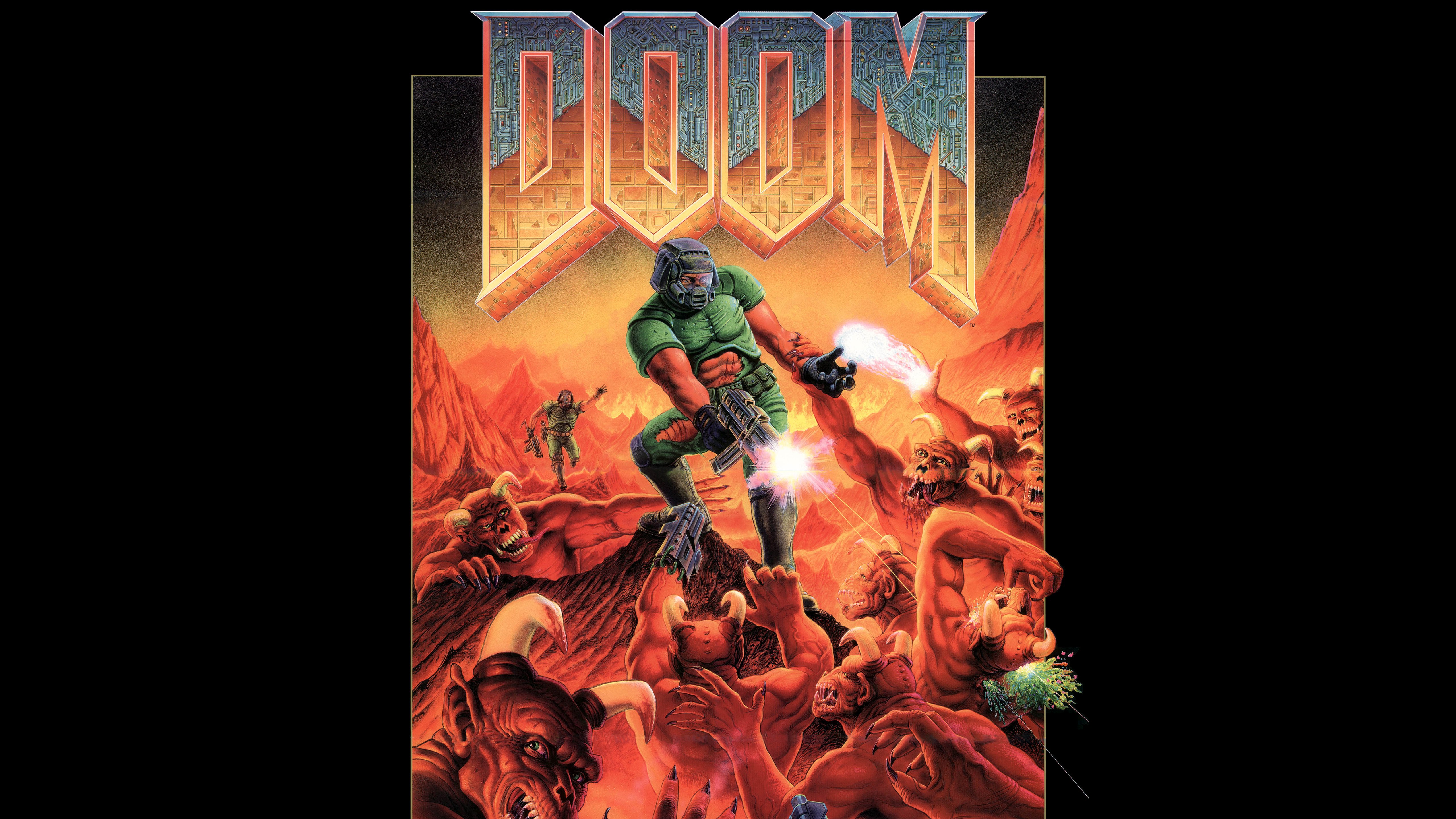 Doom, Ilustración de portada, Fondo negro, 5K