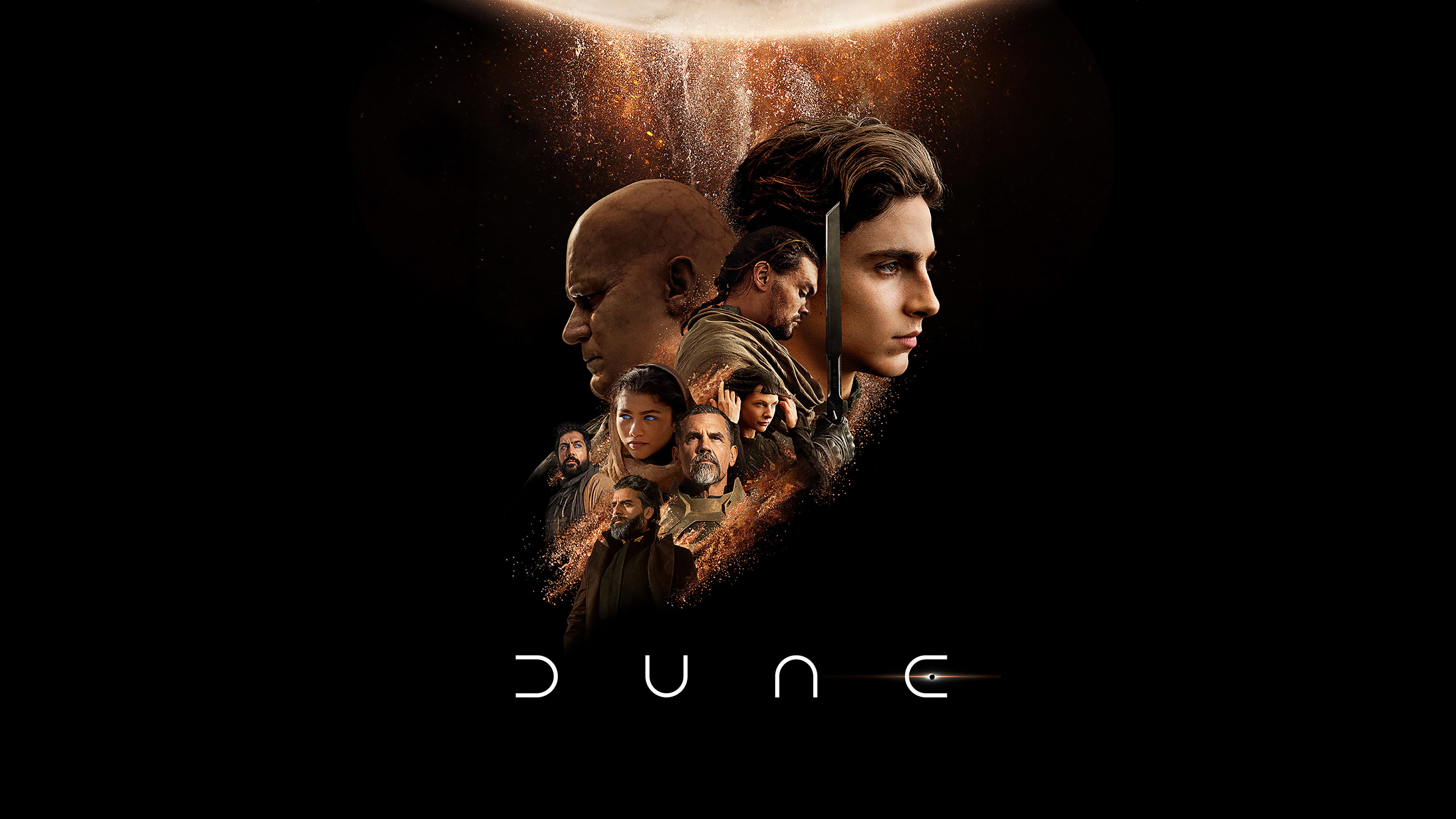 Dune, Fondo negro, Póster de película, 5K