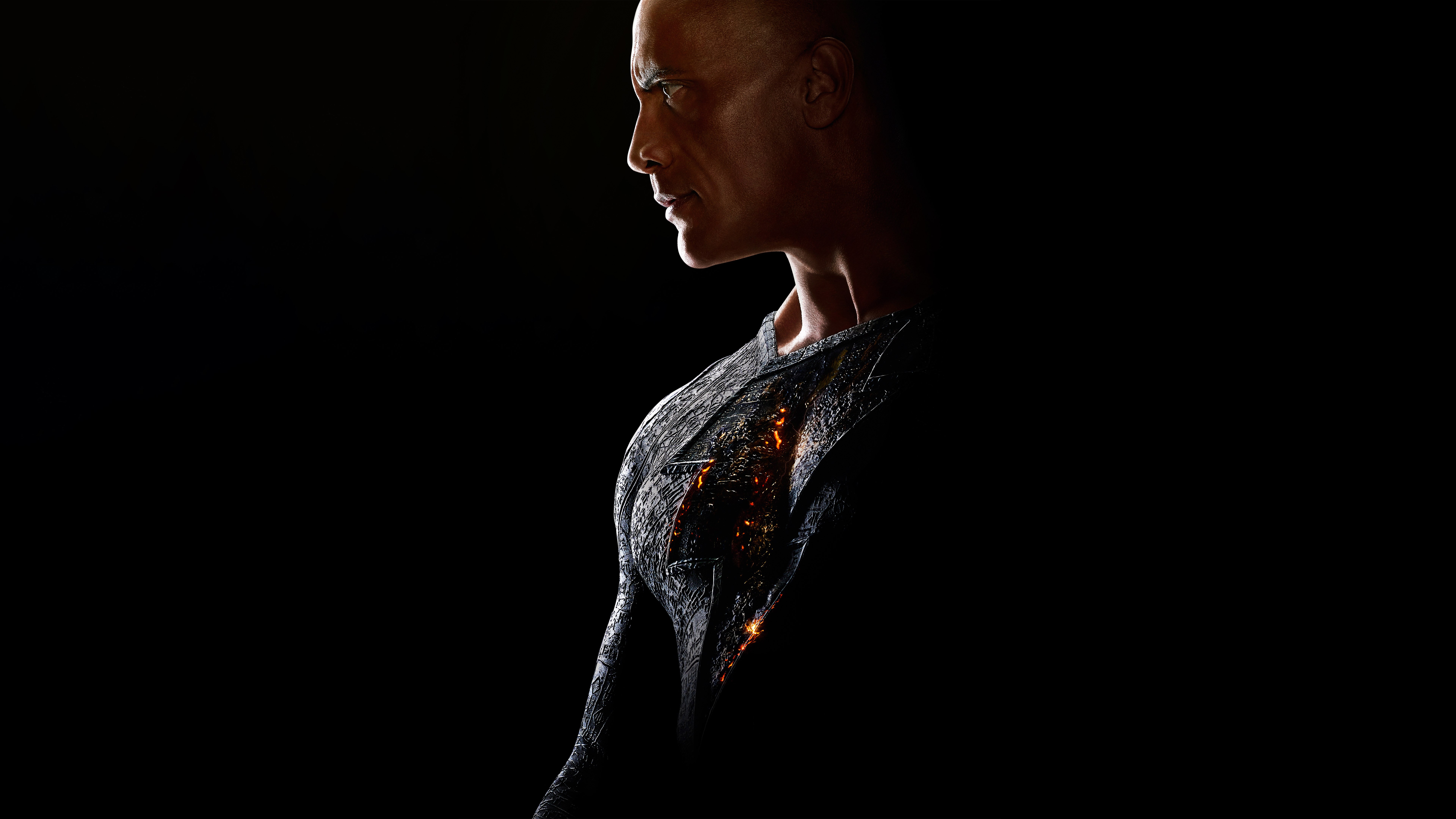Dwayne Johnson, Black Adam, Películas de 2022, Superhéroes de DC, DC Comics, Fondo negro, AMOLED, 5K, 8K