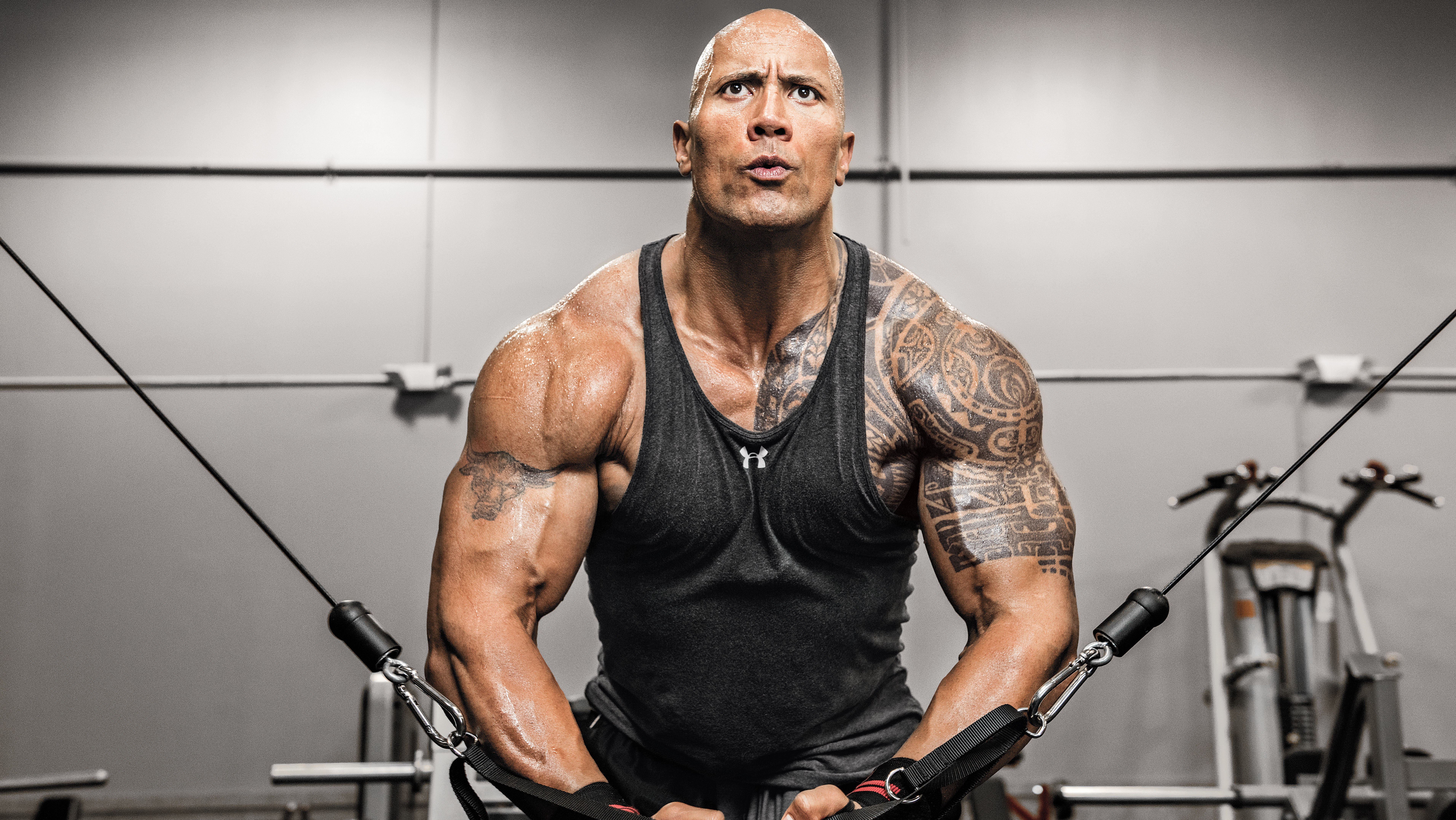 Dwayne Johnson, Levantamiento de pesas, Entrenamiento, Gimnasio, 5K, 8K