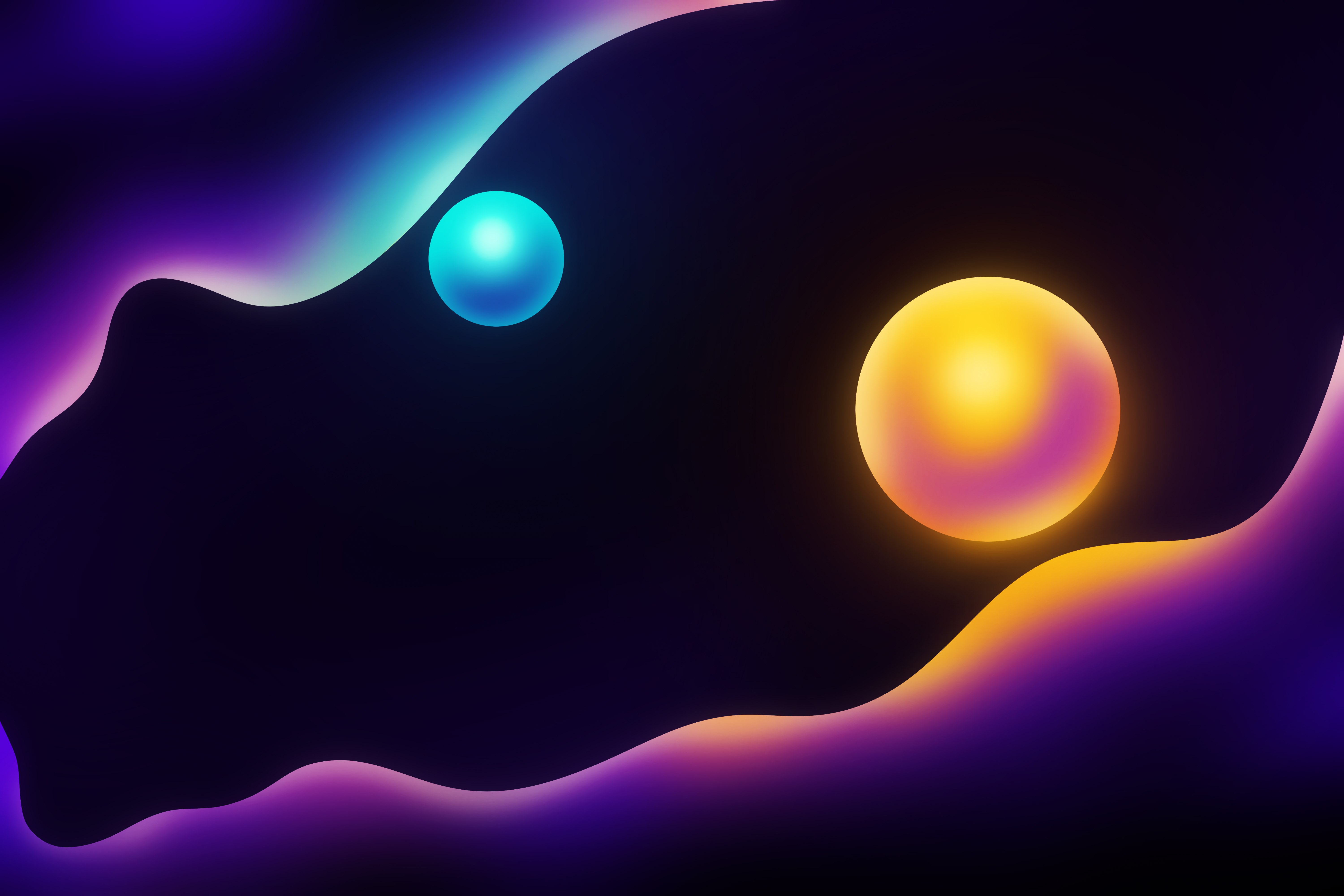 Esferas, Ilustración, Resplandor, Composición digital, 5K