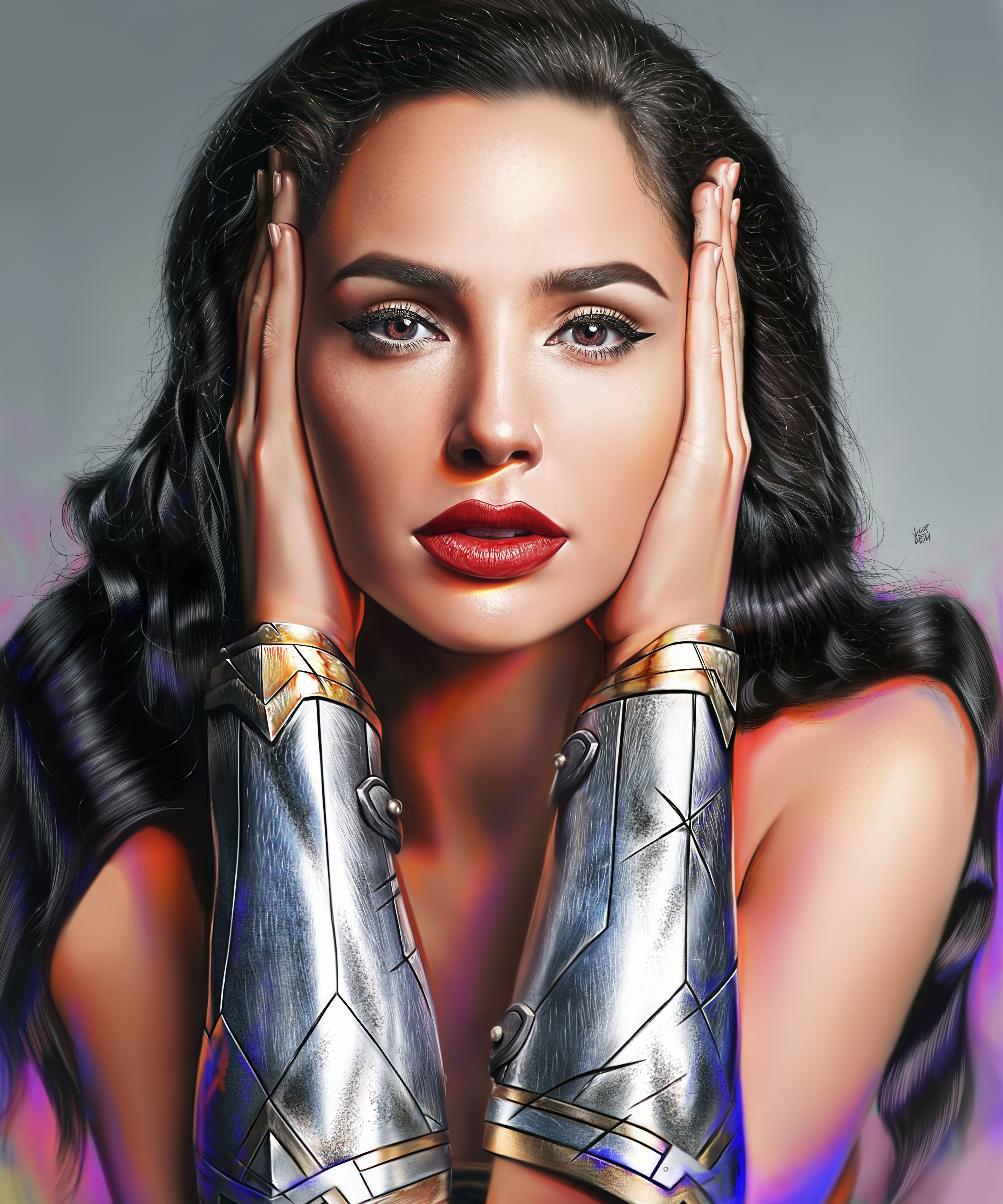 Gal Gadot, Wonder Woman, Retrato, Ilustración artística, Superhéroes de DC, Diana Prince