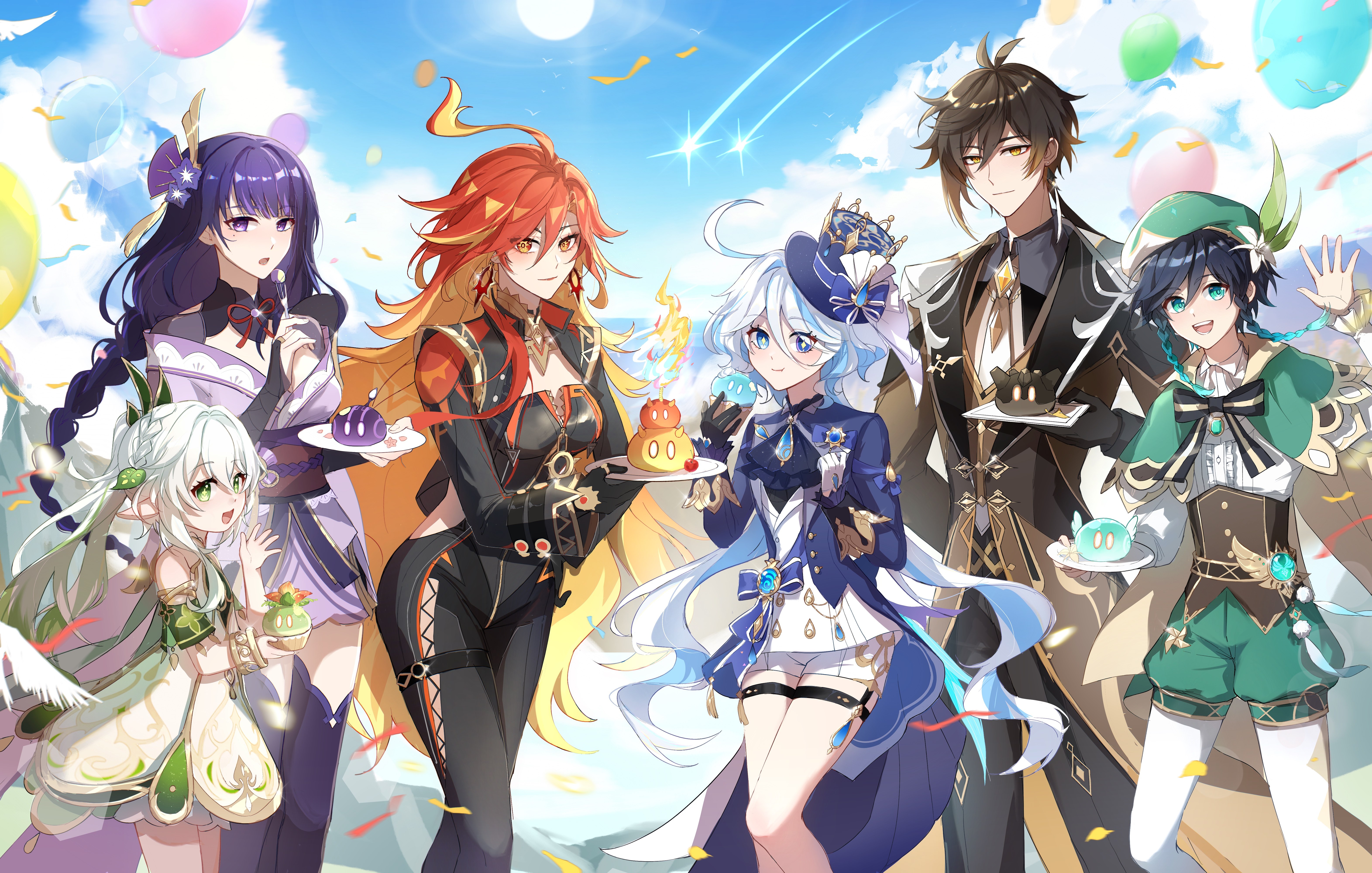 Genshin Impact, 2024, Mavuika, Furina, Zhongli, Venti, Raiden Shogun, Nahida