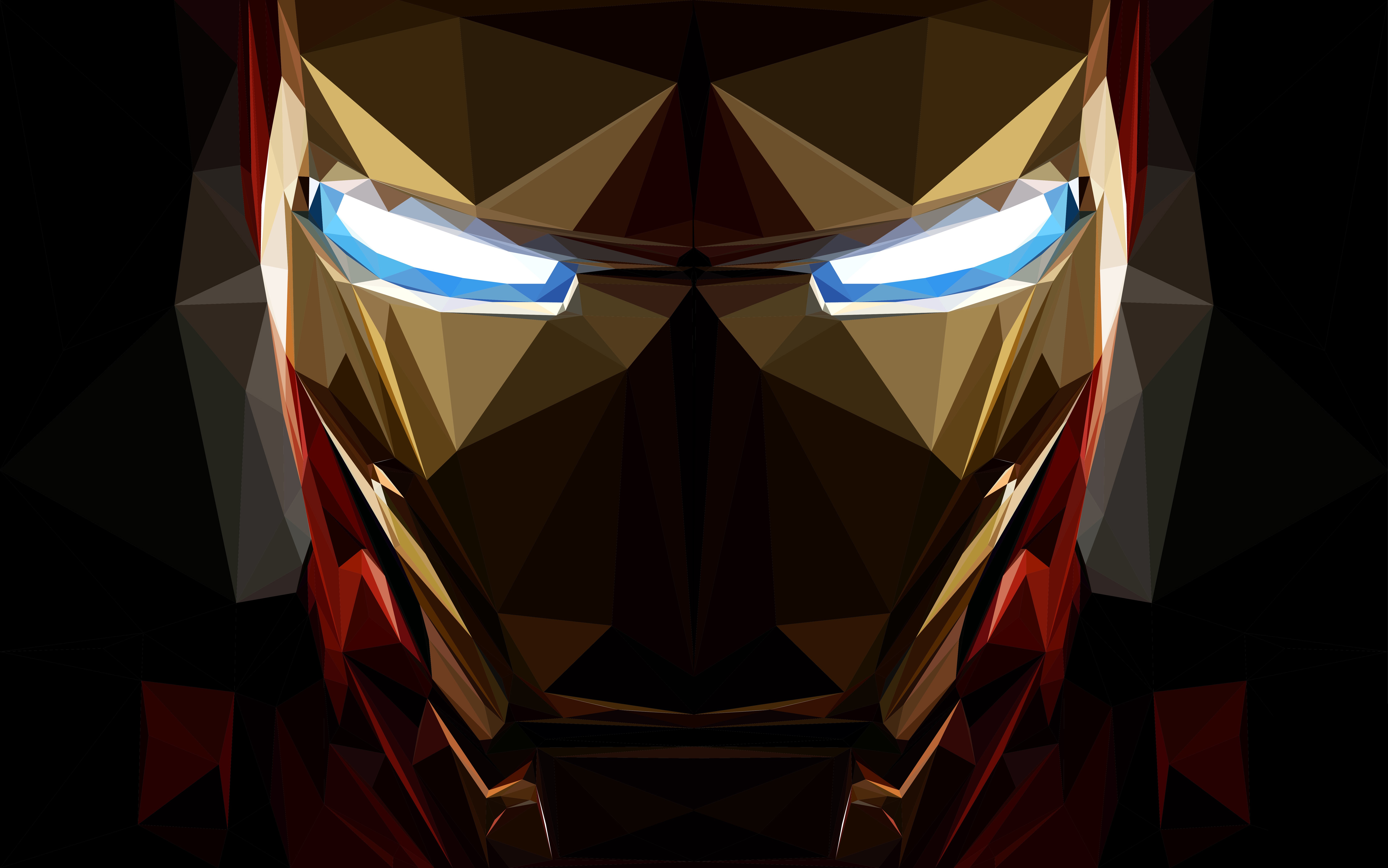 Iron Man, Low poly, Superhéroes de Marvel, Poligonal, 5K, 8K
