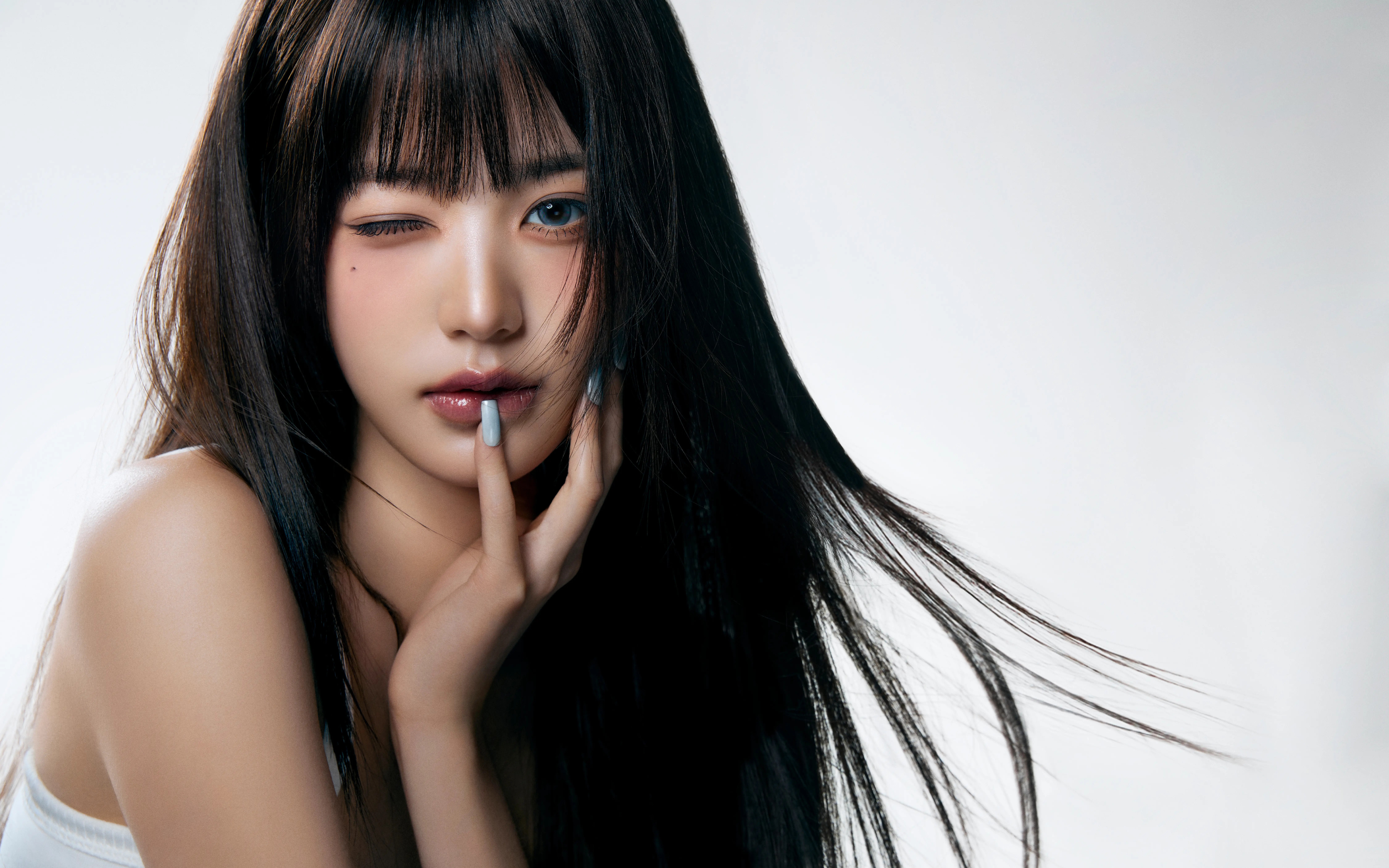 Jang Wonyoung, 8K, Cantante de K-Pop, Fondo blanco, 5K, Cantante surcoreana