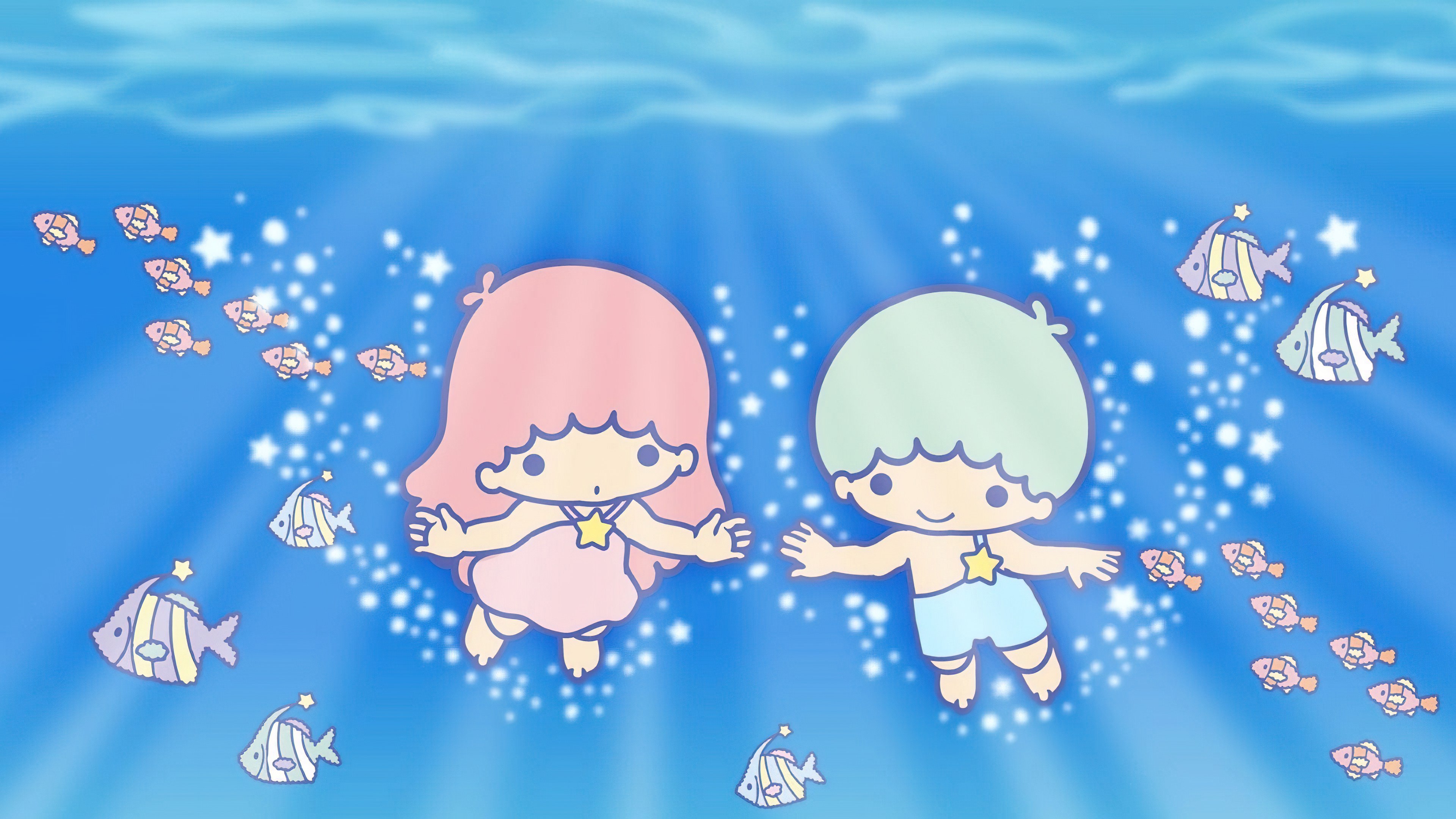 Little Twin Stars, Estética azul, Kiki and Lala, Dibujos animados, Sanrio