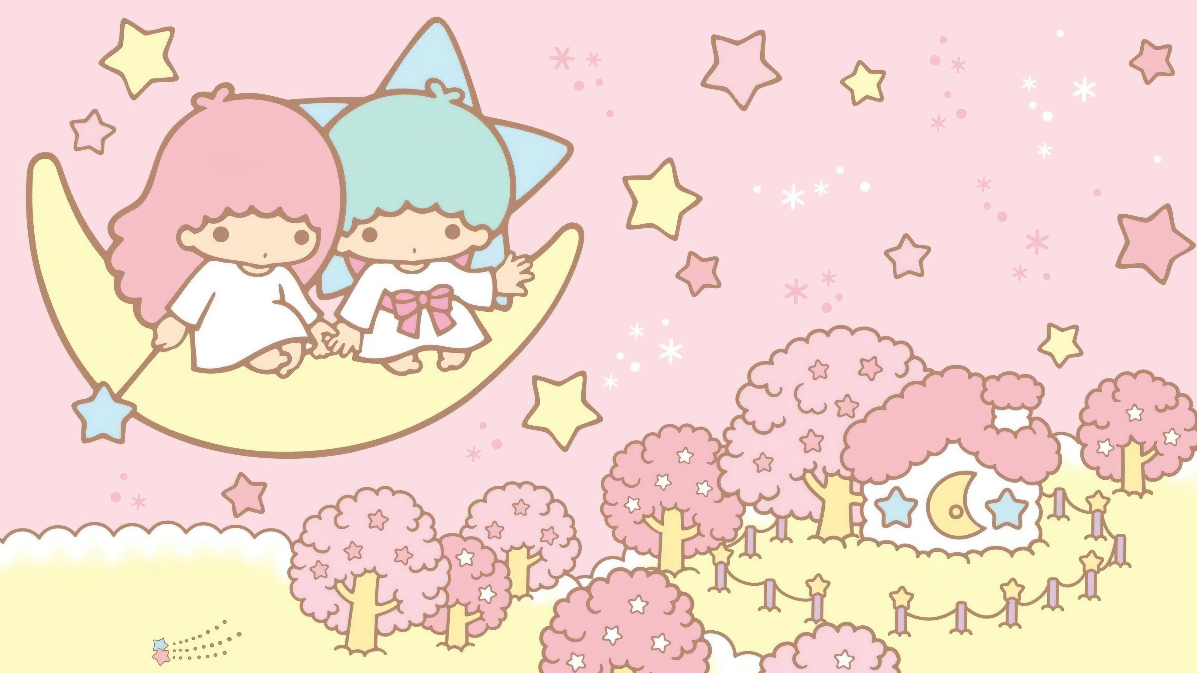 Little Twin Stars, Estética rosa, Kiki and Lala, Dibujos animados, Sanrio