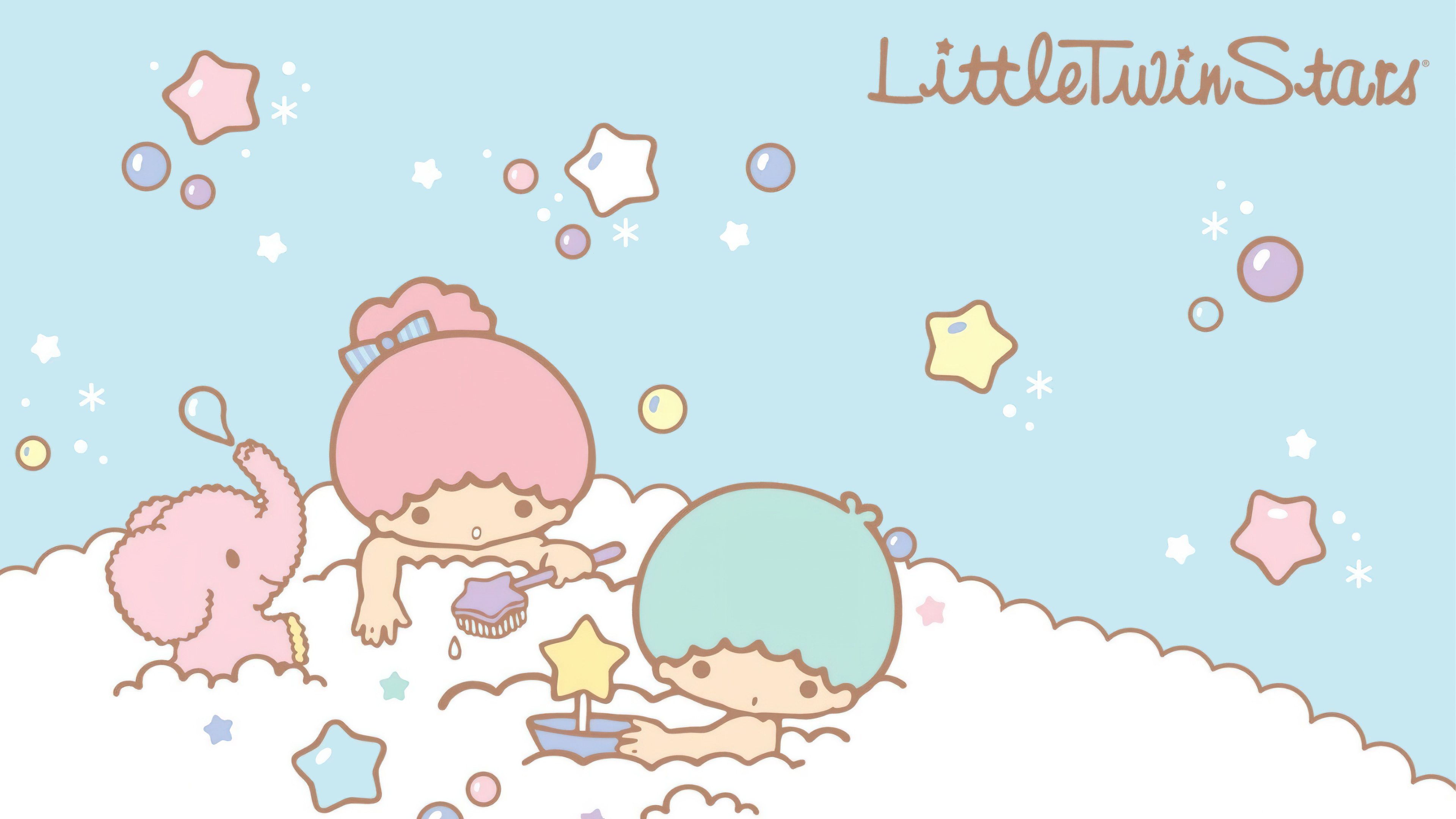 Little Twin Stars, Jugando, Pastel, Estética, Kiki and Lala, Dibujos animados, Sanrio