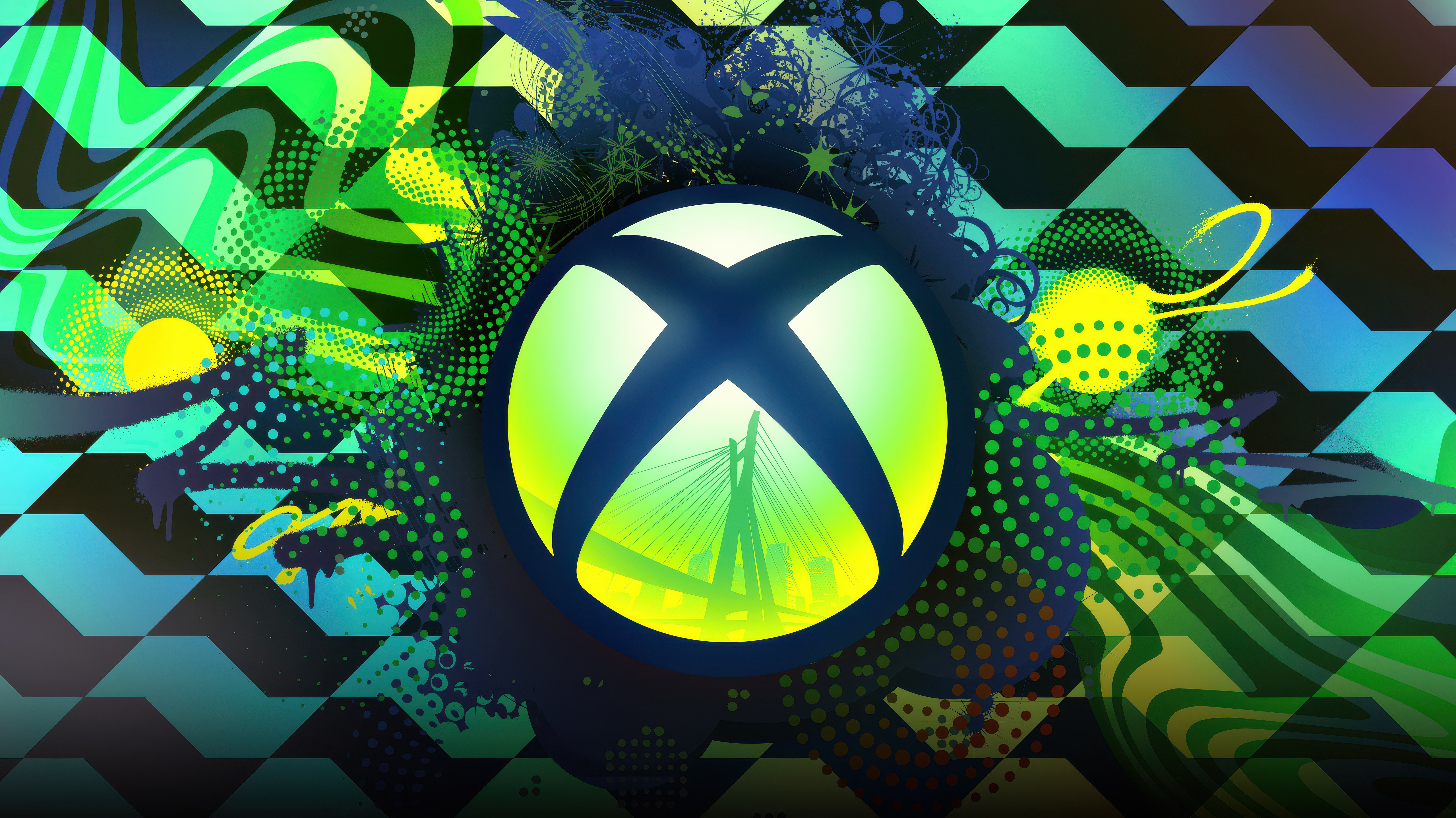 Logo de Xbox, Abstracto verde, 5K