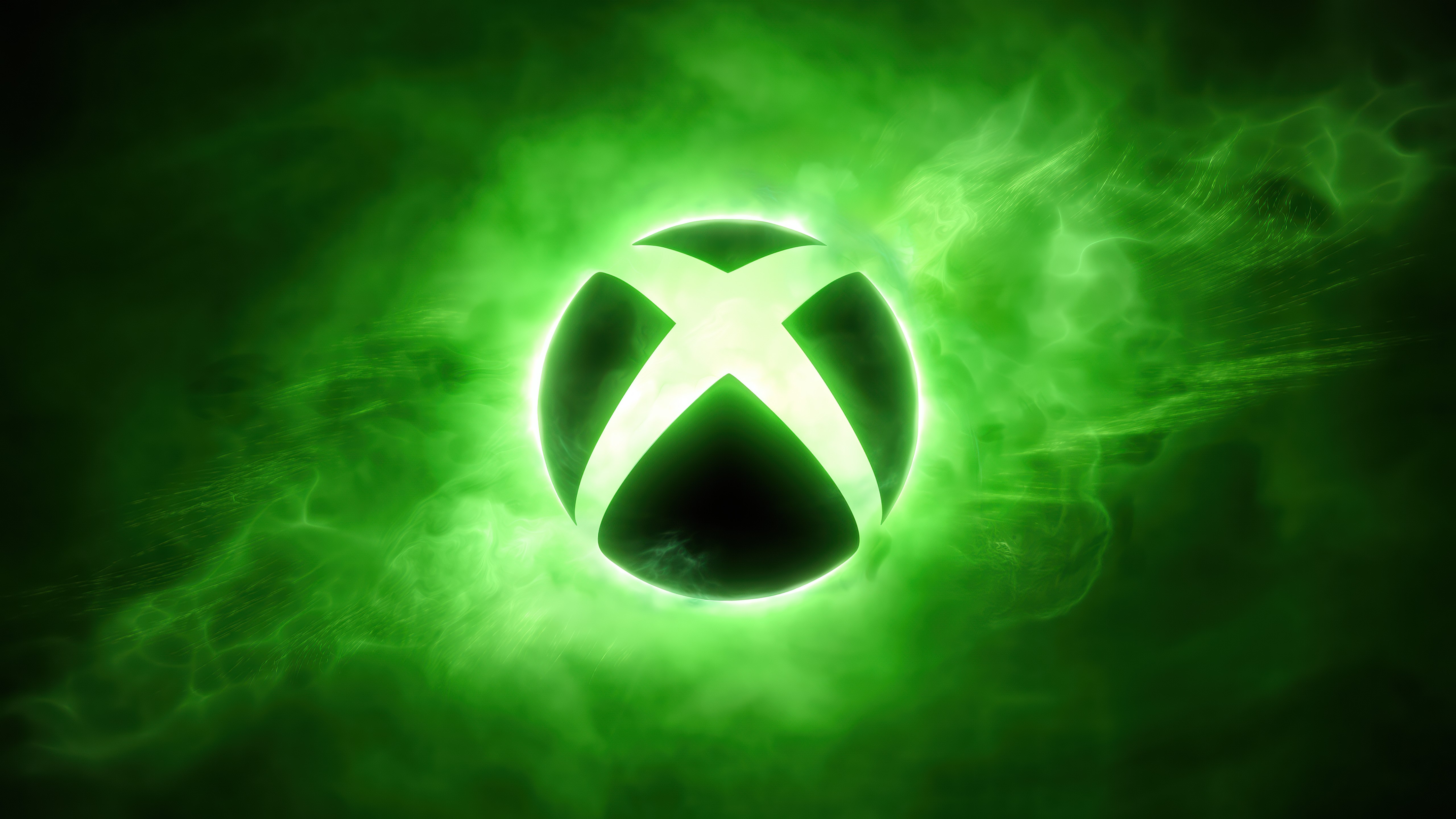 Logo de Xbox, Fondo verde, 5K, Consola de videojuegos, Logo de neón, Brillante, Gamer