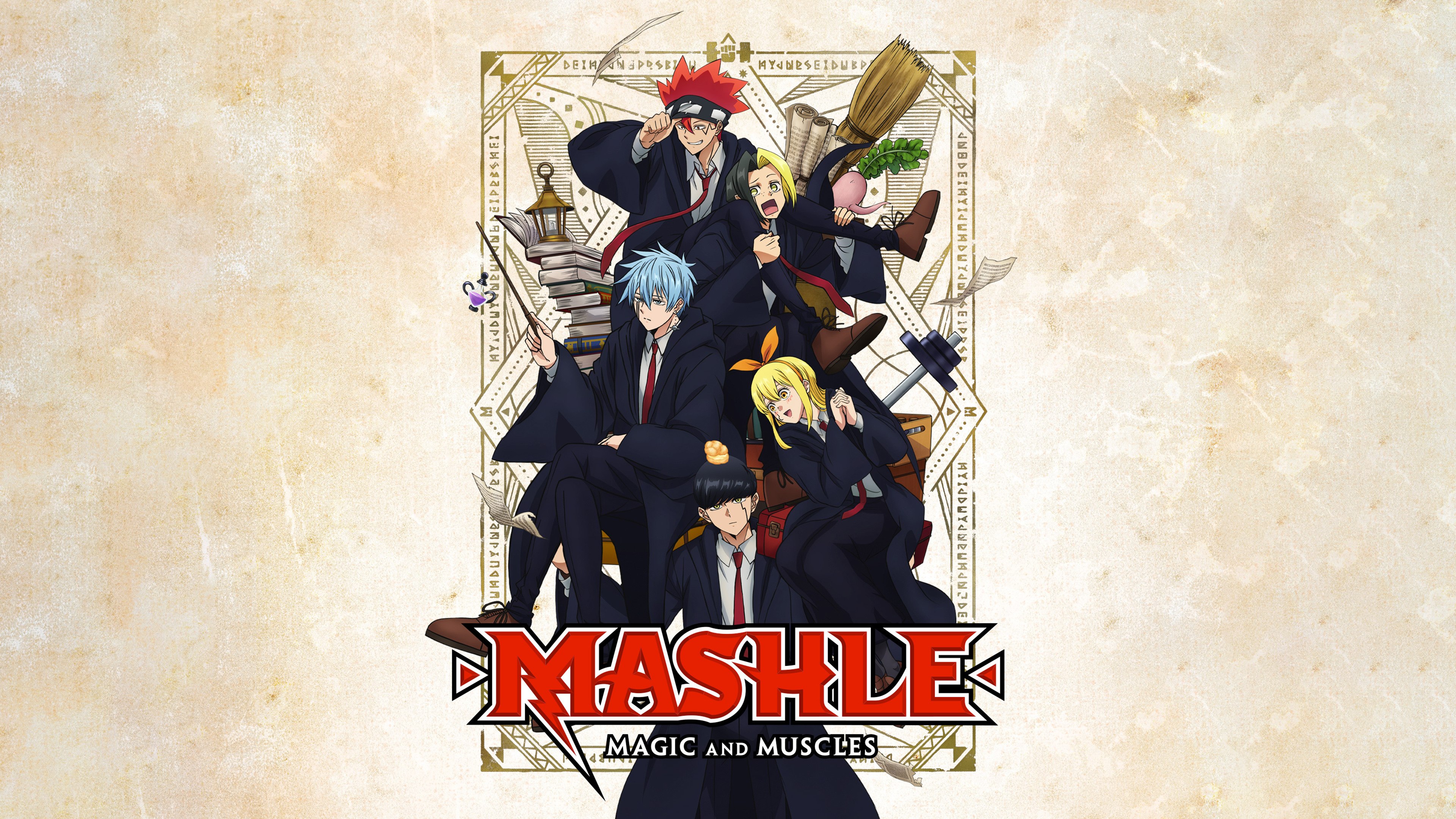 Mashle: Magic and Muscles, Serie de anime, Dot Barrett, Finn Ames, Lance Crown, Mash Burnedead