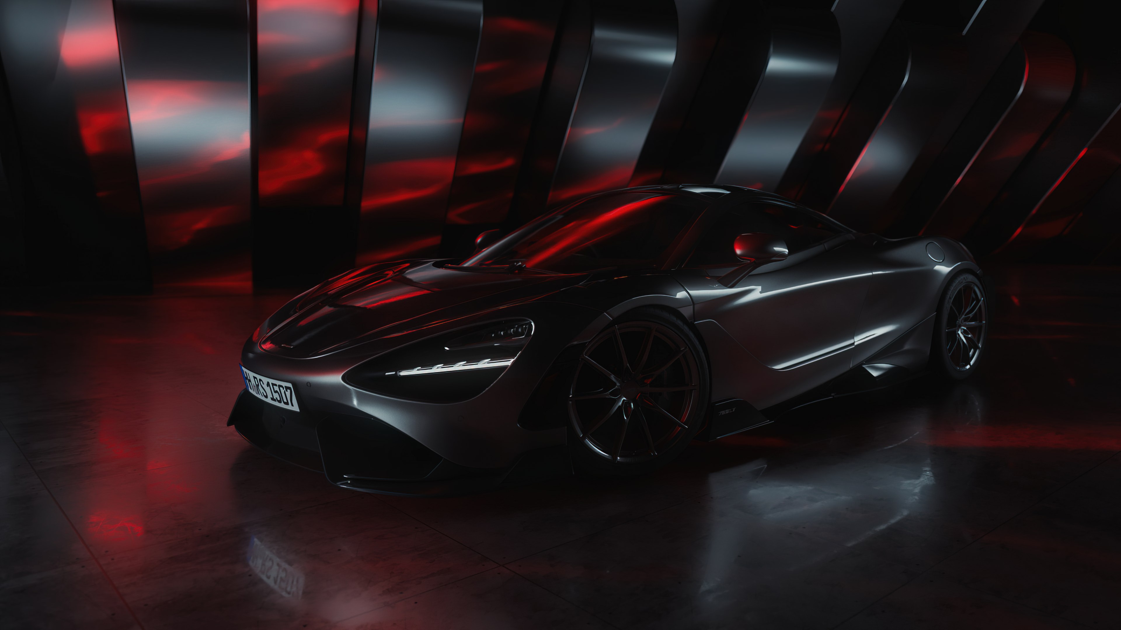 McLaren 765LT, CGI, Estética oscura