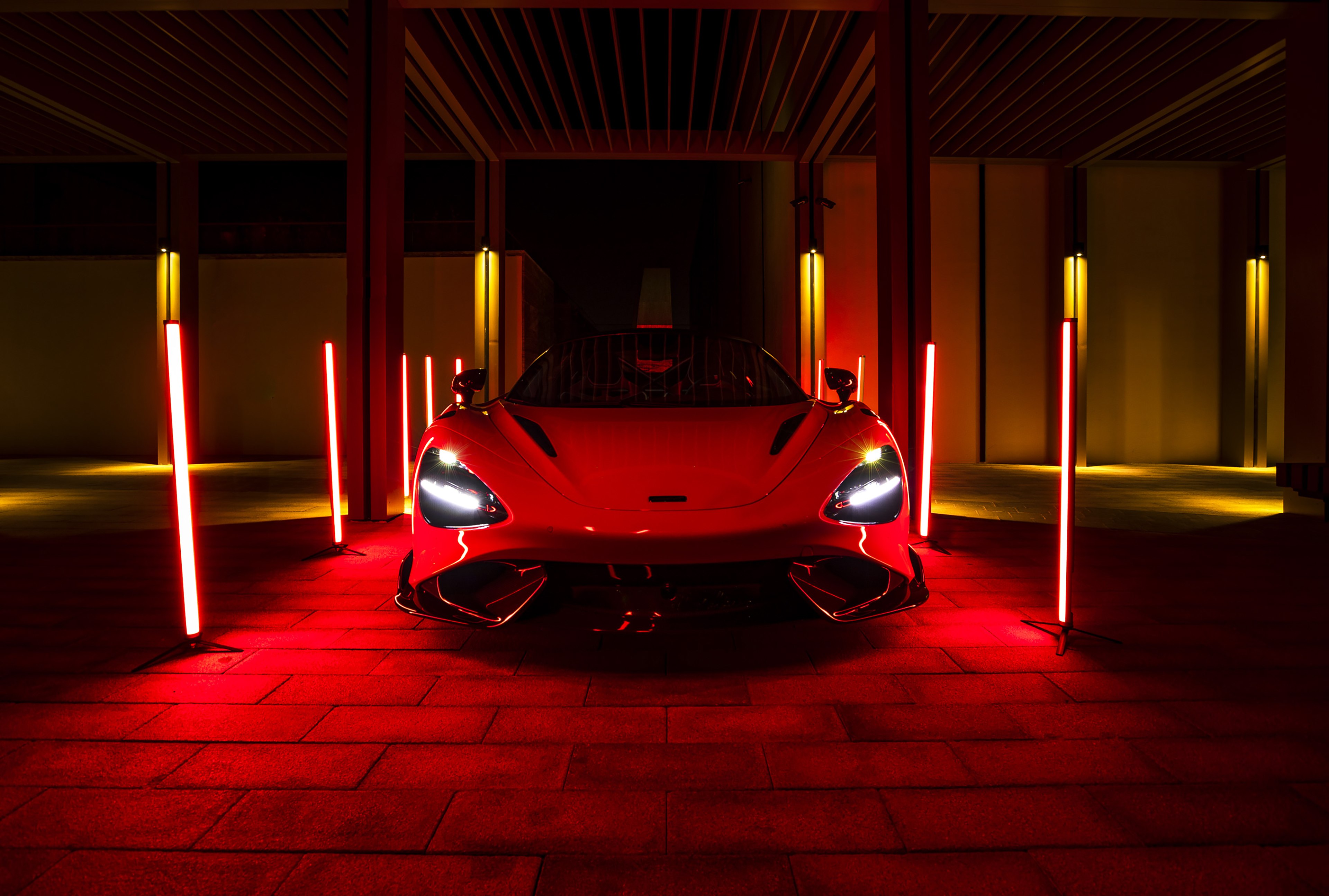 McLaren 765LT, Coches rojos, Superdeportivos, 2021, Rojo oscuro