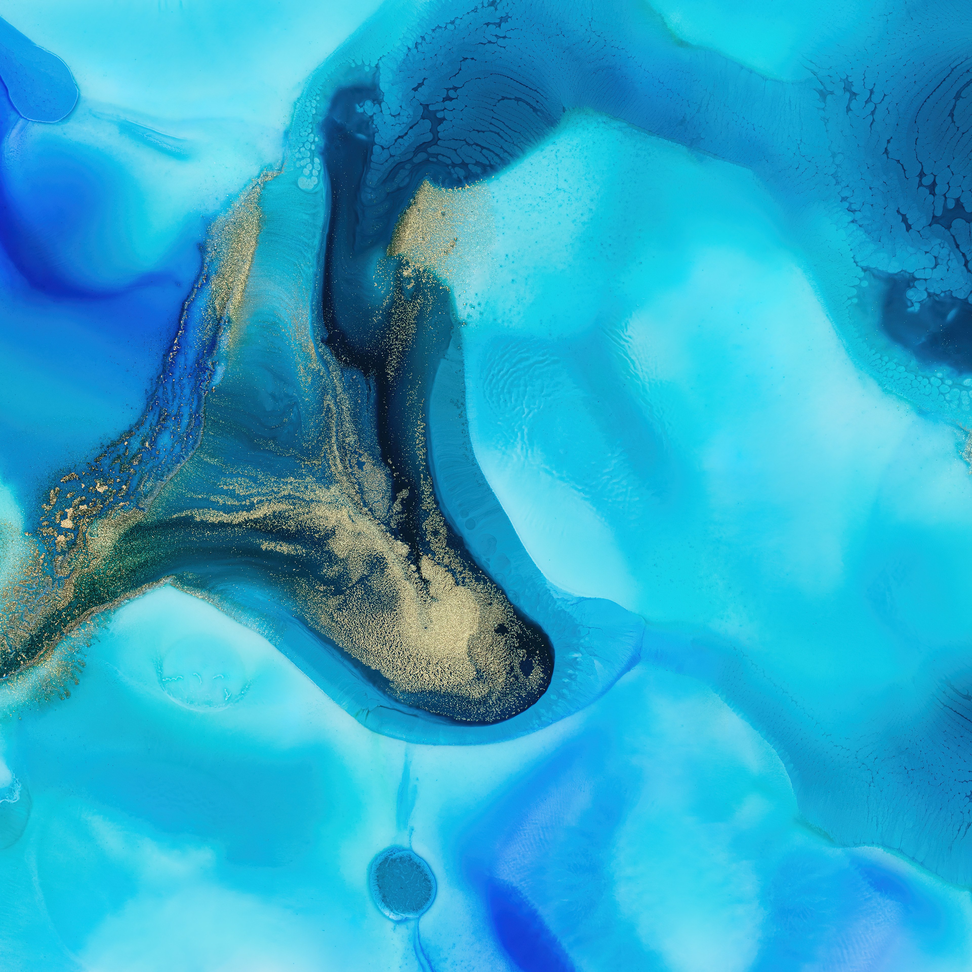 Mi Pad 5 Pro, Fondo azul, Arte líquido, Macro, Stock