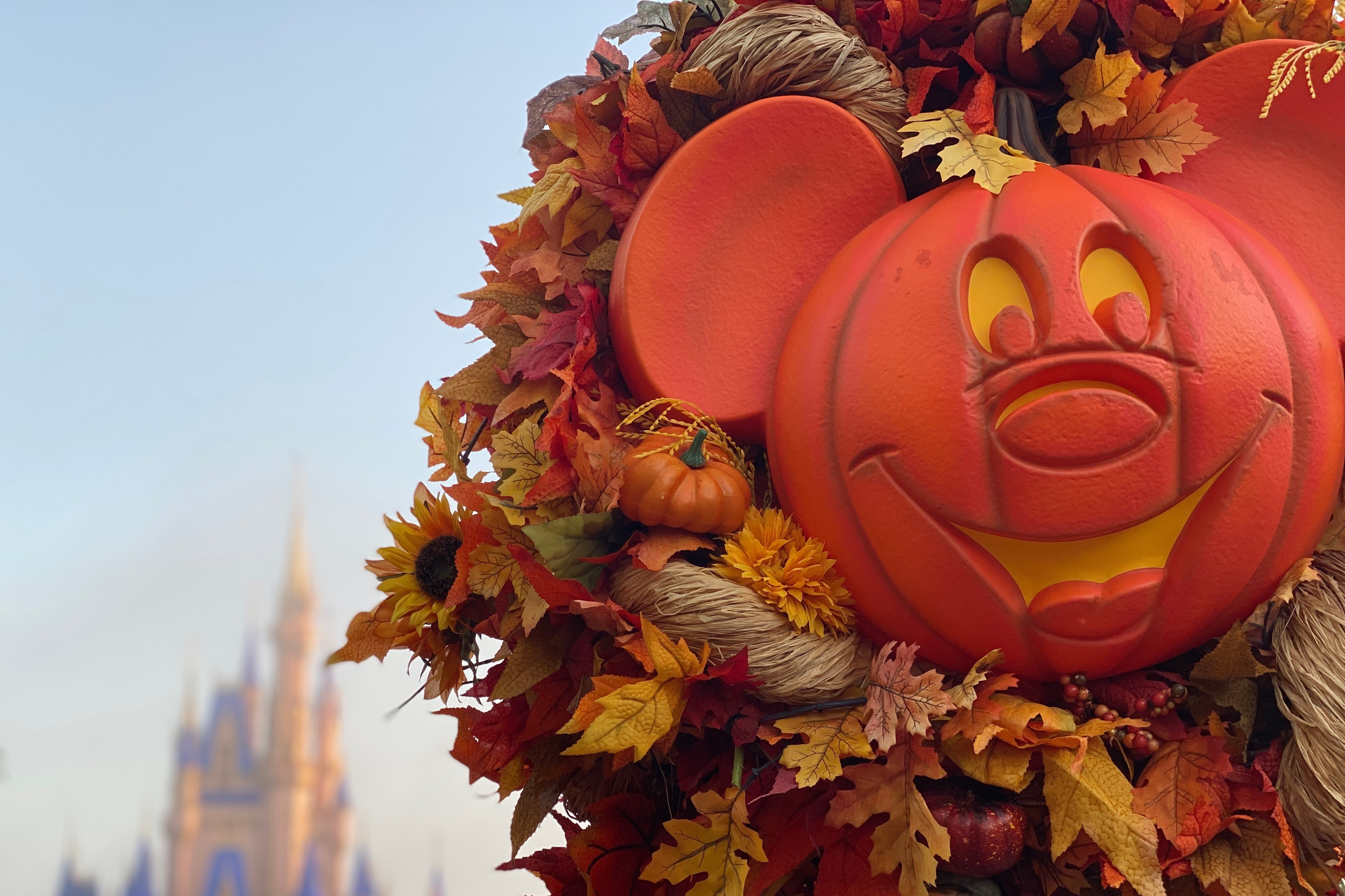 Mickey Mouse, Calabaza, Acción de Gracias, Disney World, Hojas otoñales, Otoño