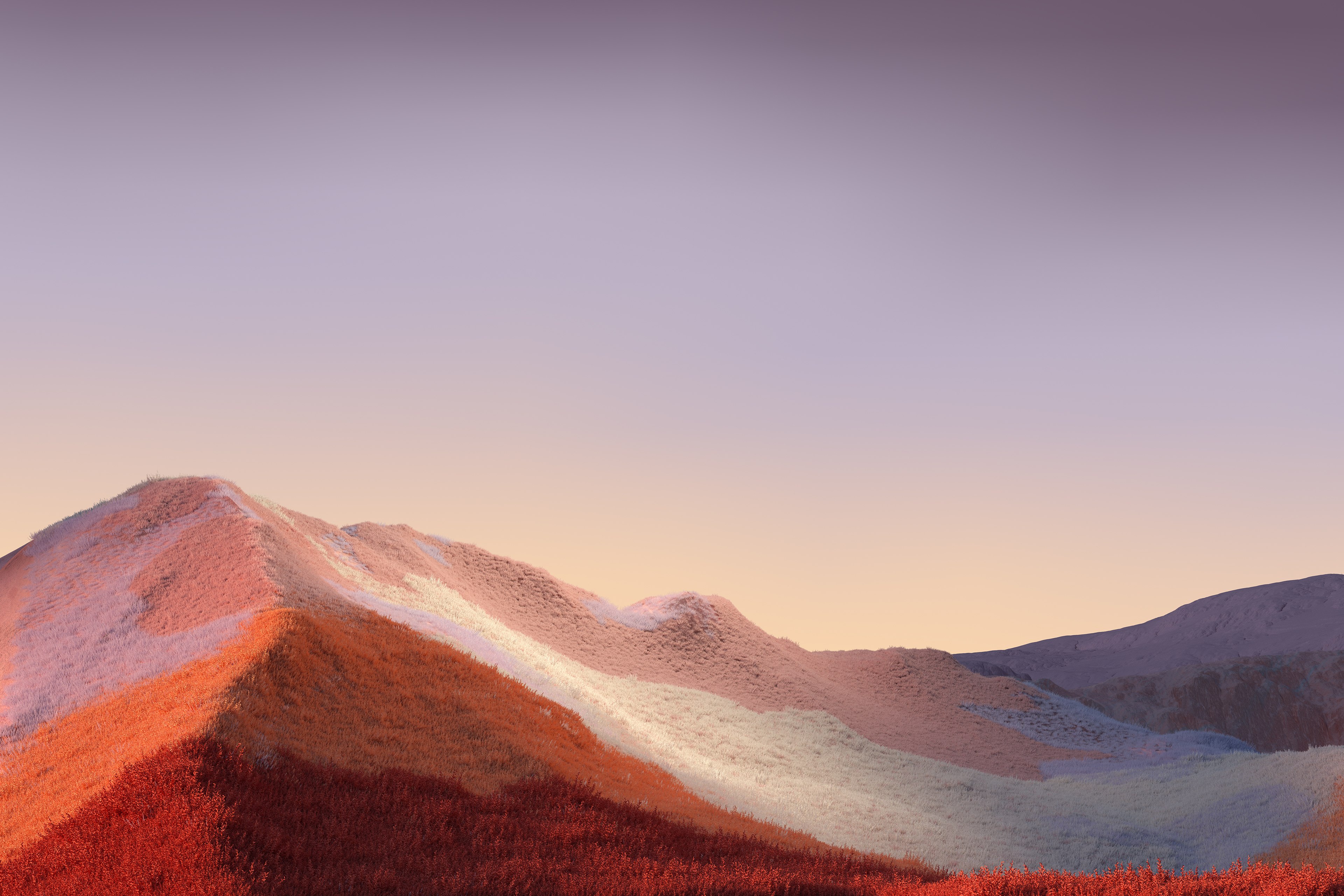 Microsoft Surface, Paisaje, Campo de hierba, Colinas, Cielo despejado, Stock