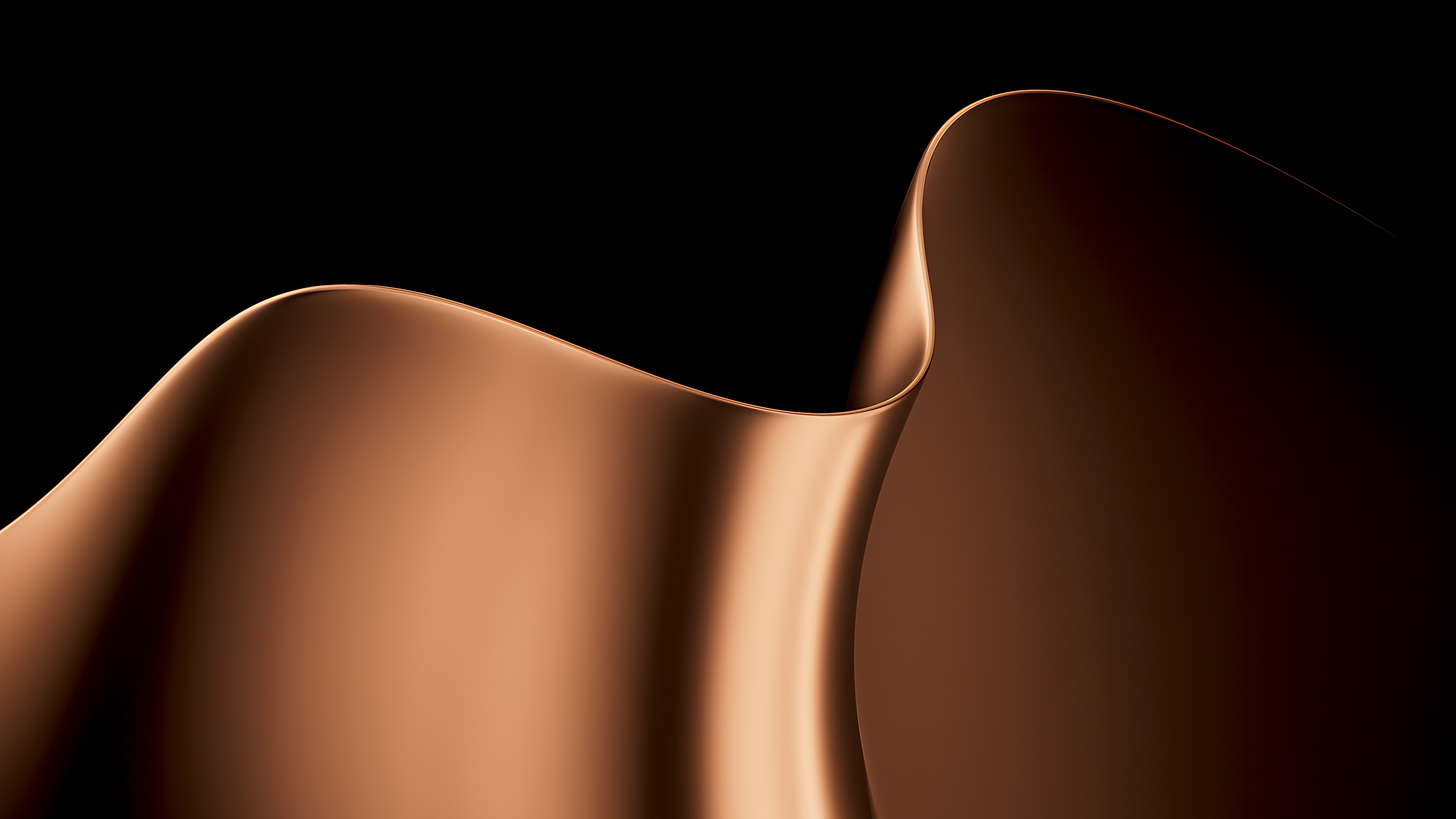 Microsoft Surface, Stock, 5K, Fondo negro, Ondas abstractas, Bronce, Satinado, Elegante, Microsoft Surface Pro