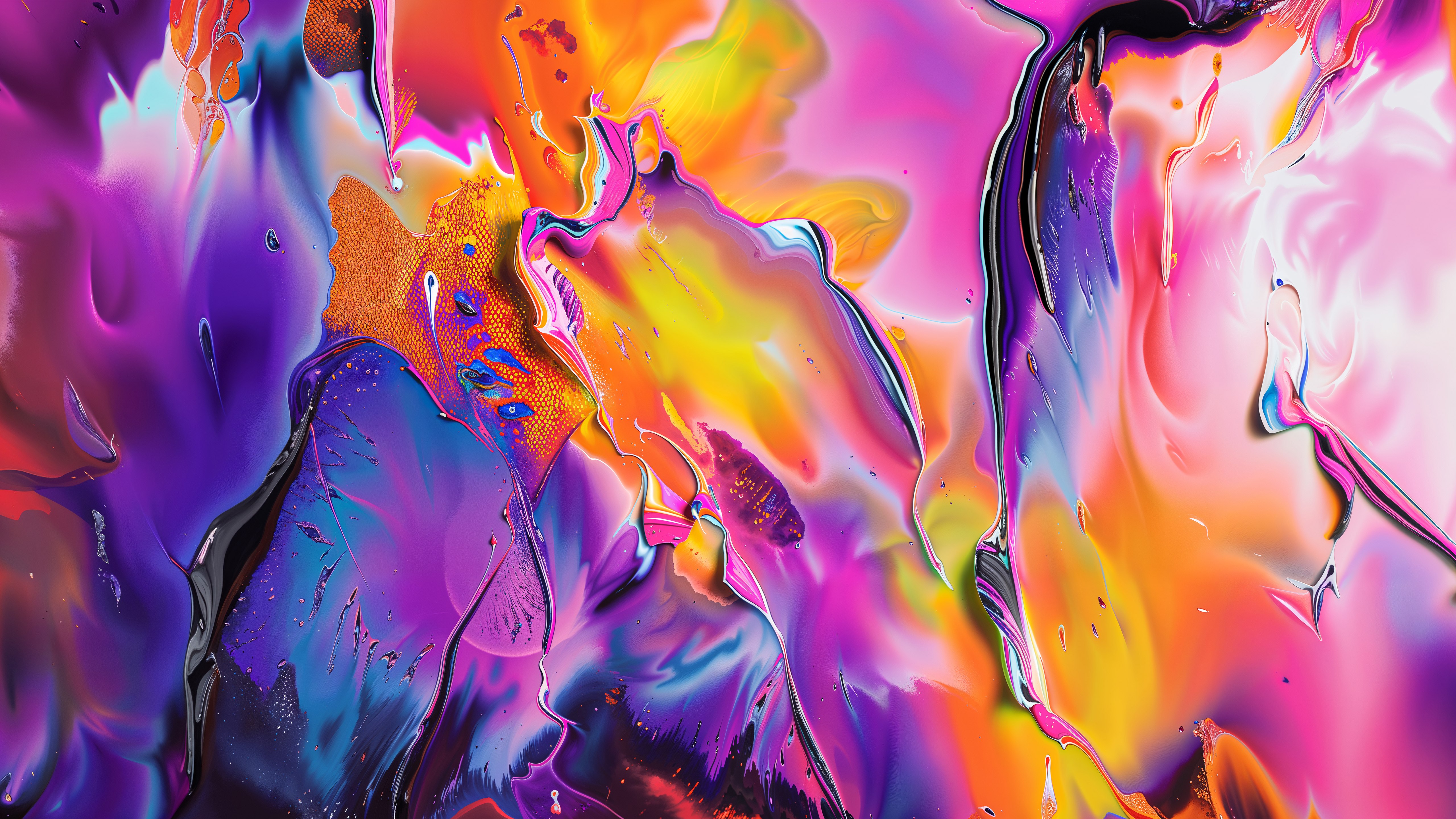 Multicolor, Arte fluido, Brillante, Abstracto colorido