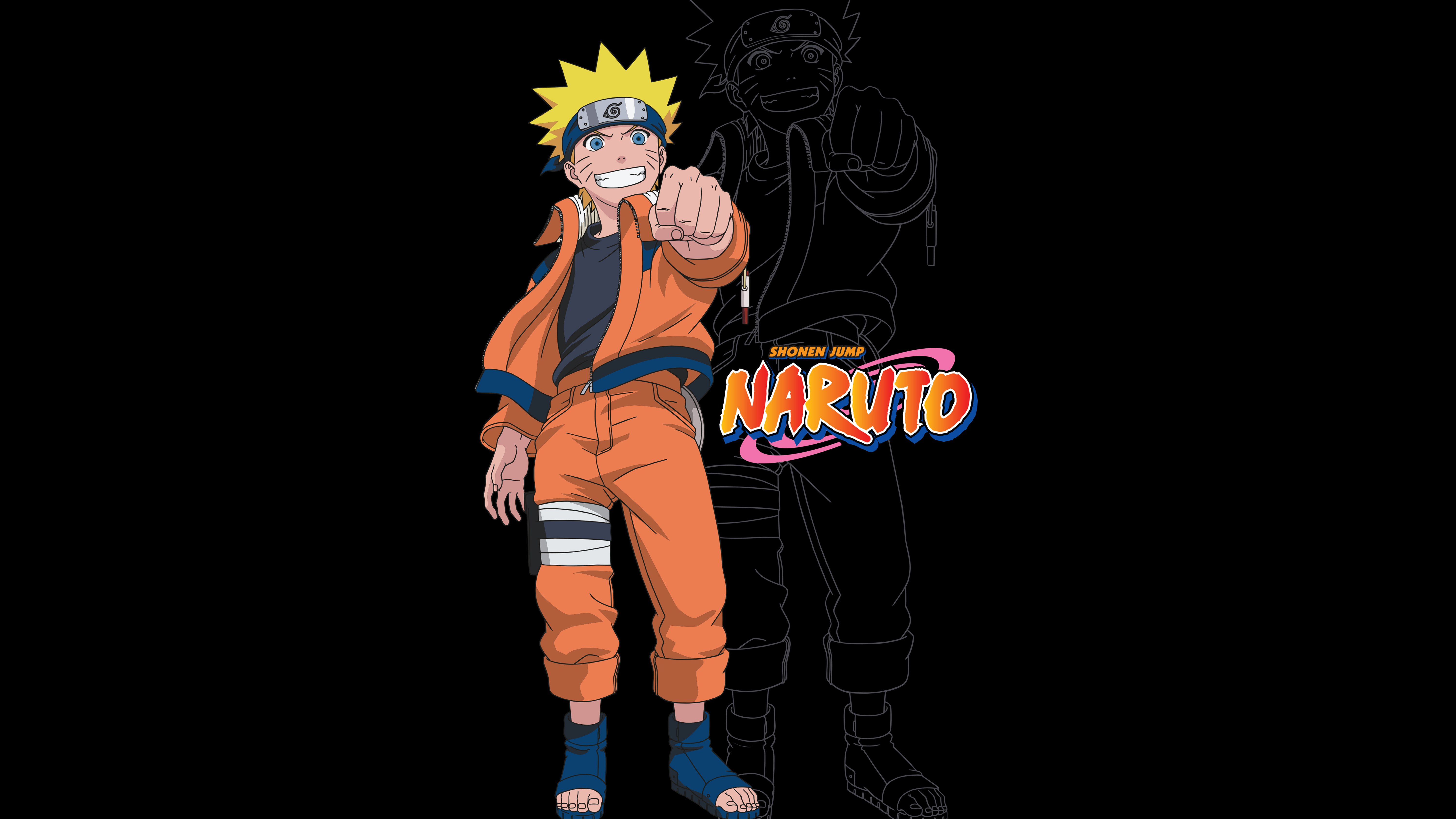Naruto Uzumaki, Fondo negro, 5K