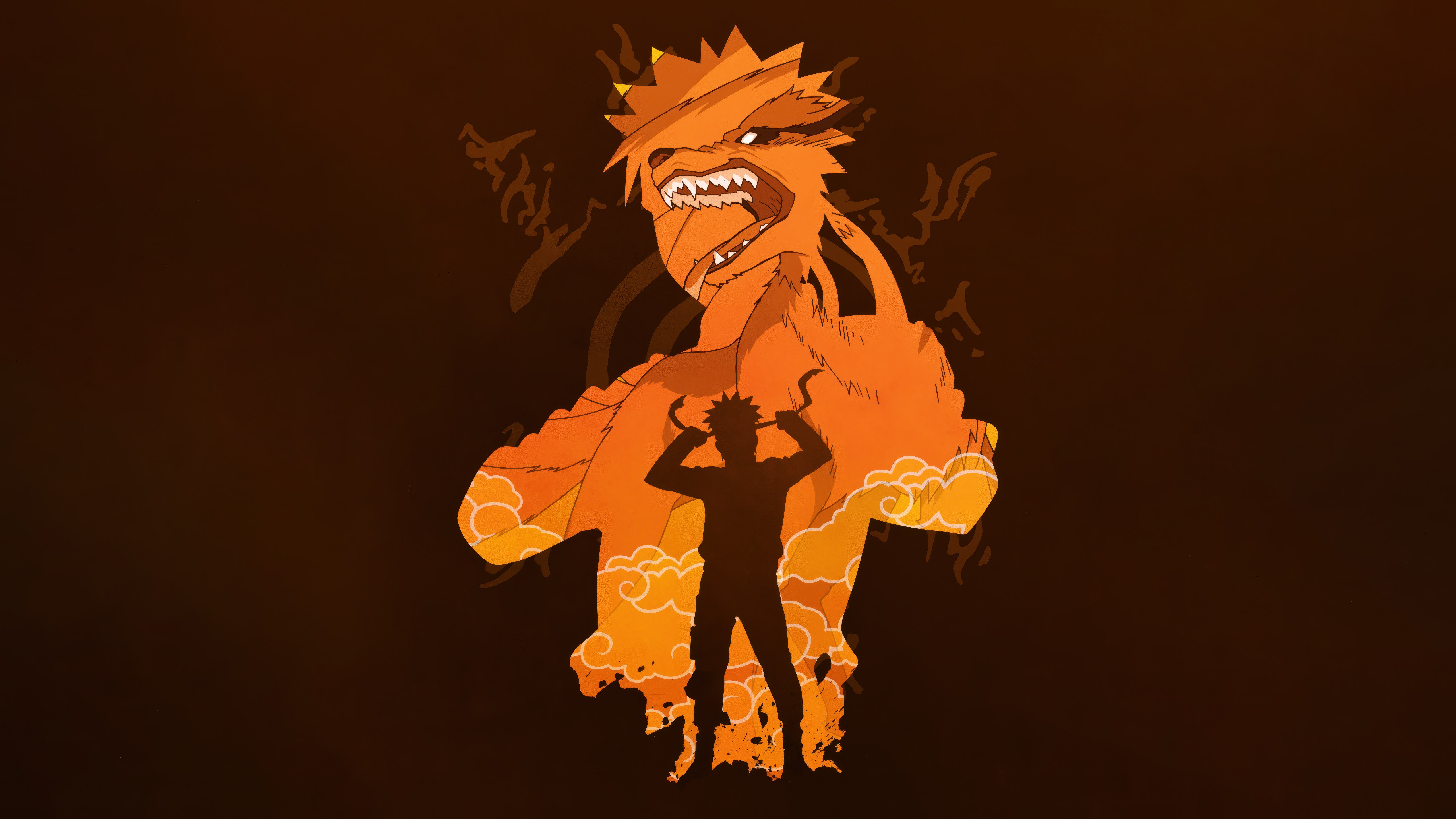 Naruto Uzumaki, Kuromi, Naruto Shippuden, Fondo marrón, 5K