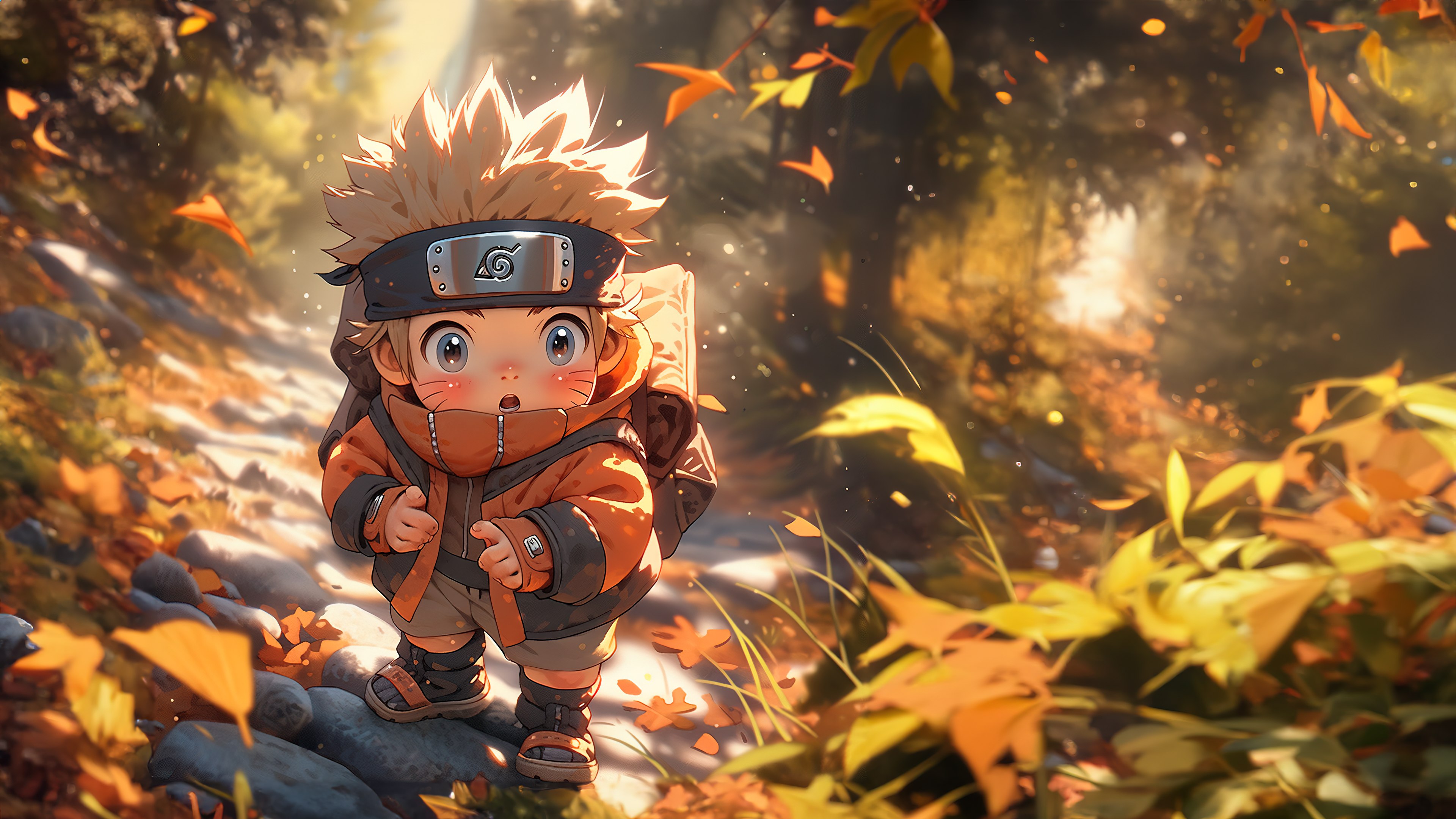 Naruto Uzumaki, Otoño, Chibi, Arte digital