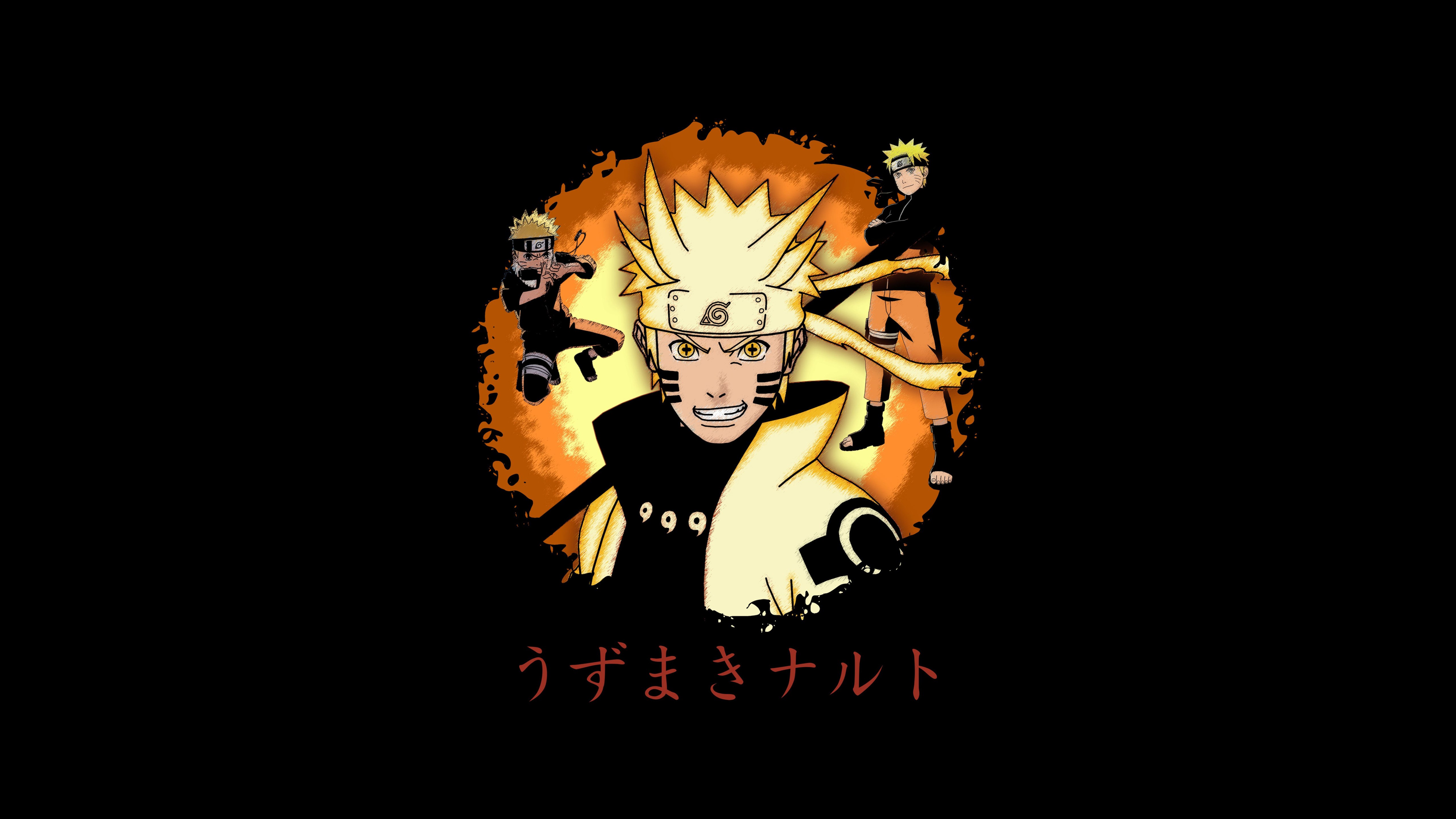 Naruto Uzumaki, Tema oscuro, 5K, Fondo negro