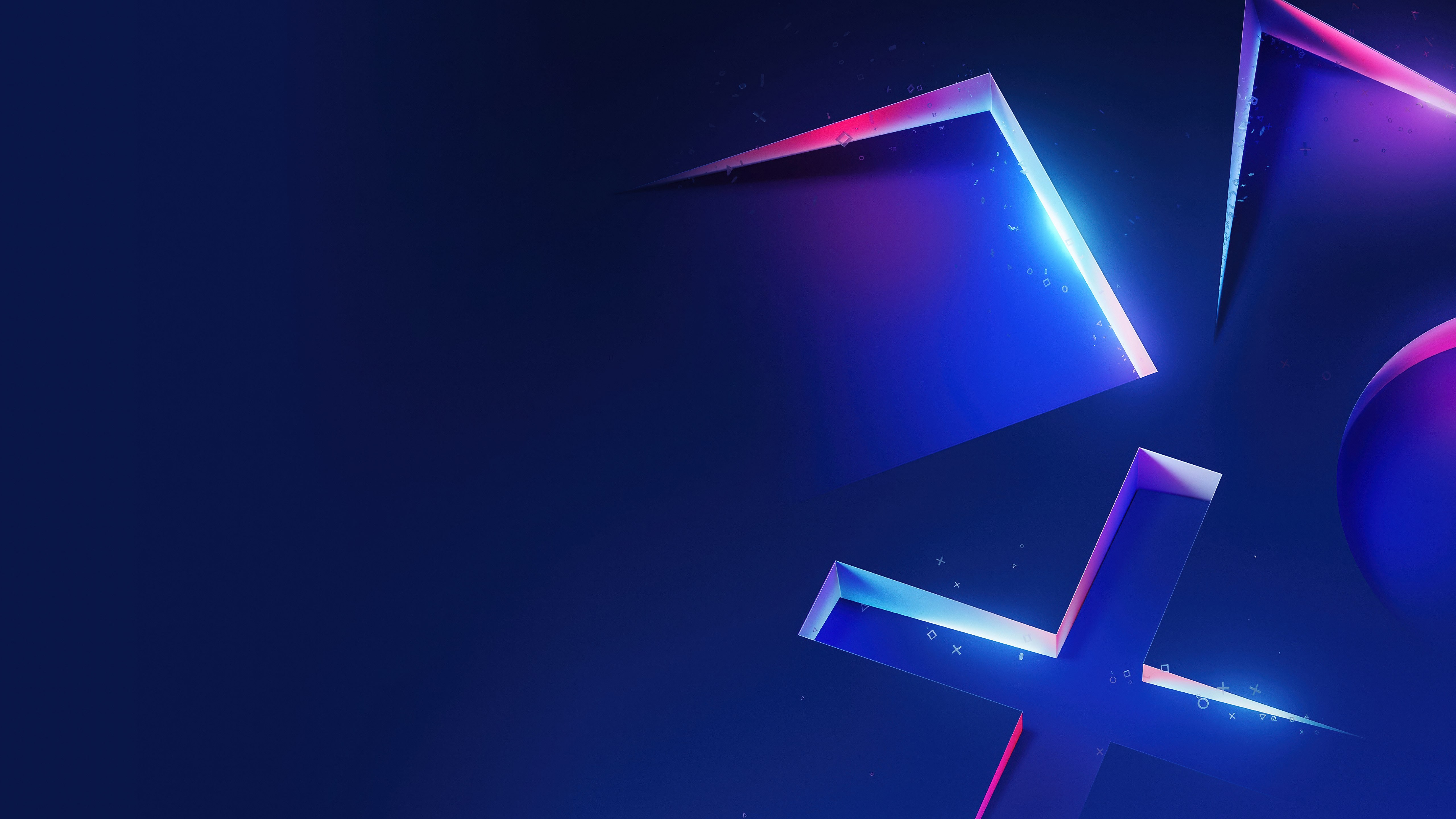 PlayStation, Estética azul, PlayStation Gaming, Mando de PlayStation, 5K, Neón, Geométrico, Futurista