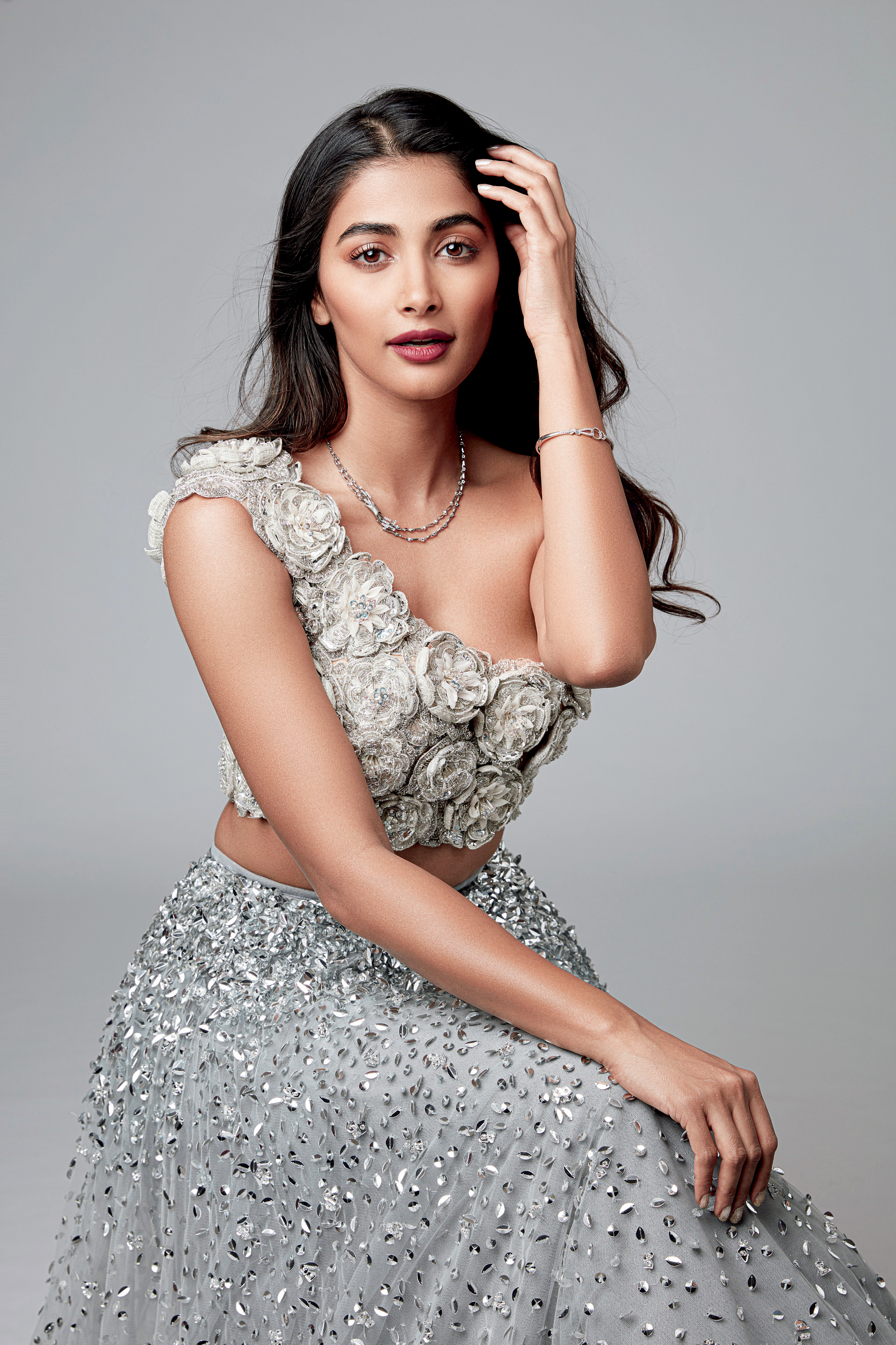 Pooja Hegde, Retrato, Celebridades indias, 5K, Actriz de Bollywood, Actriz india