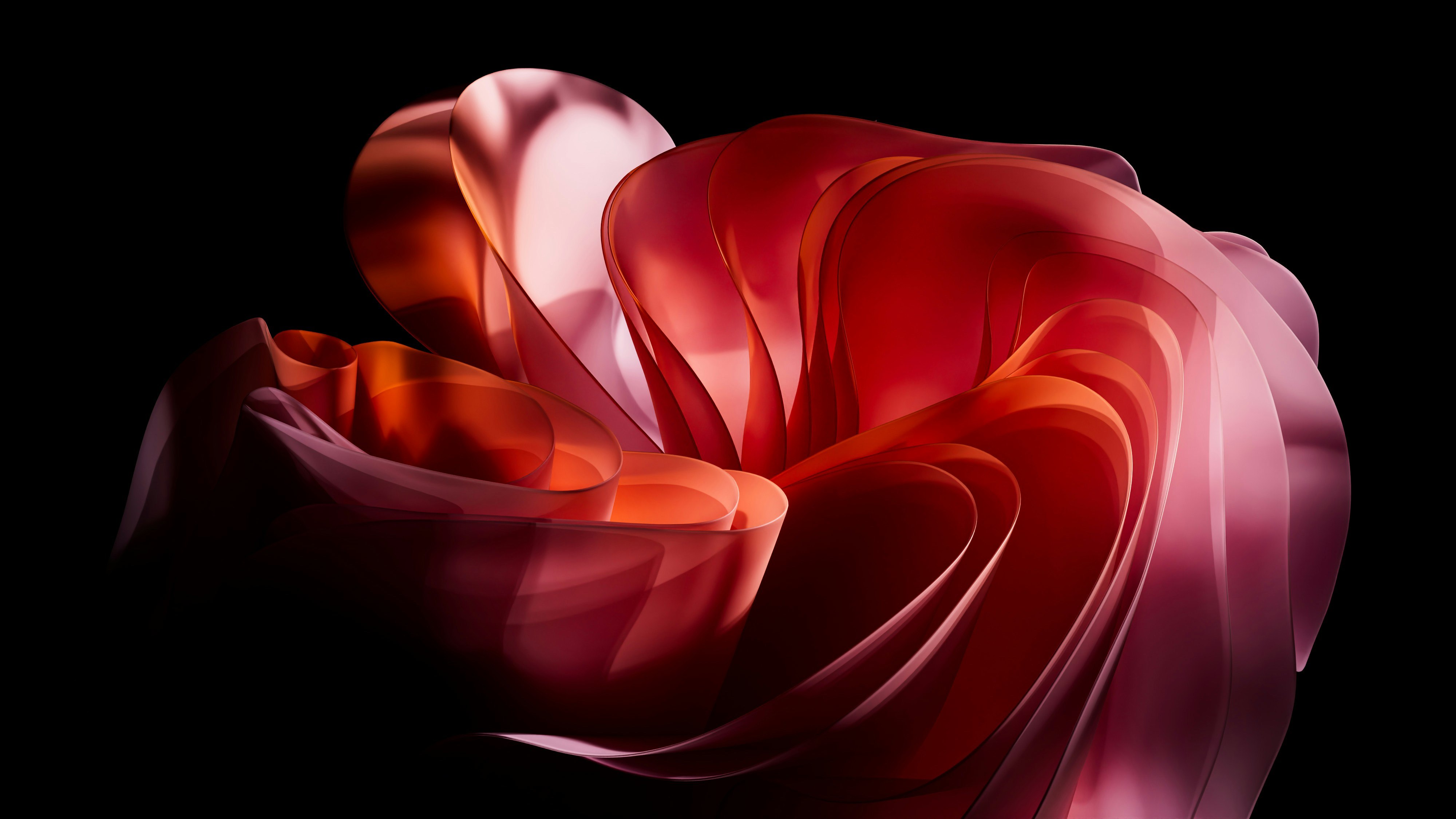 Render digital, Arte abstracto, Abstracto rojo, Fondo negro