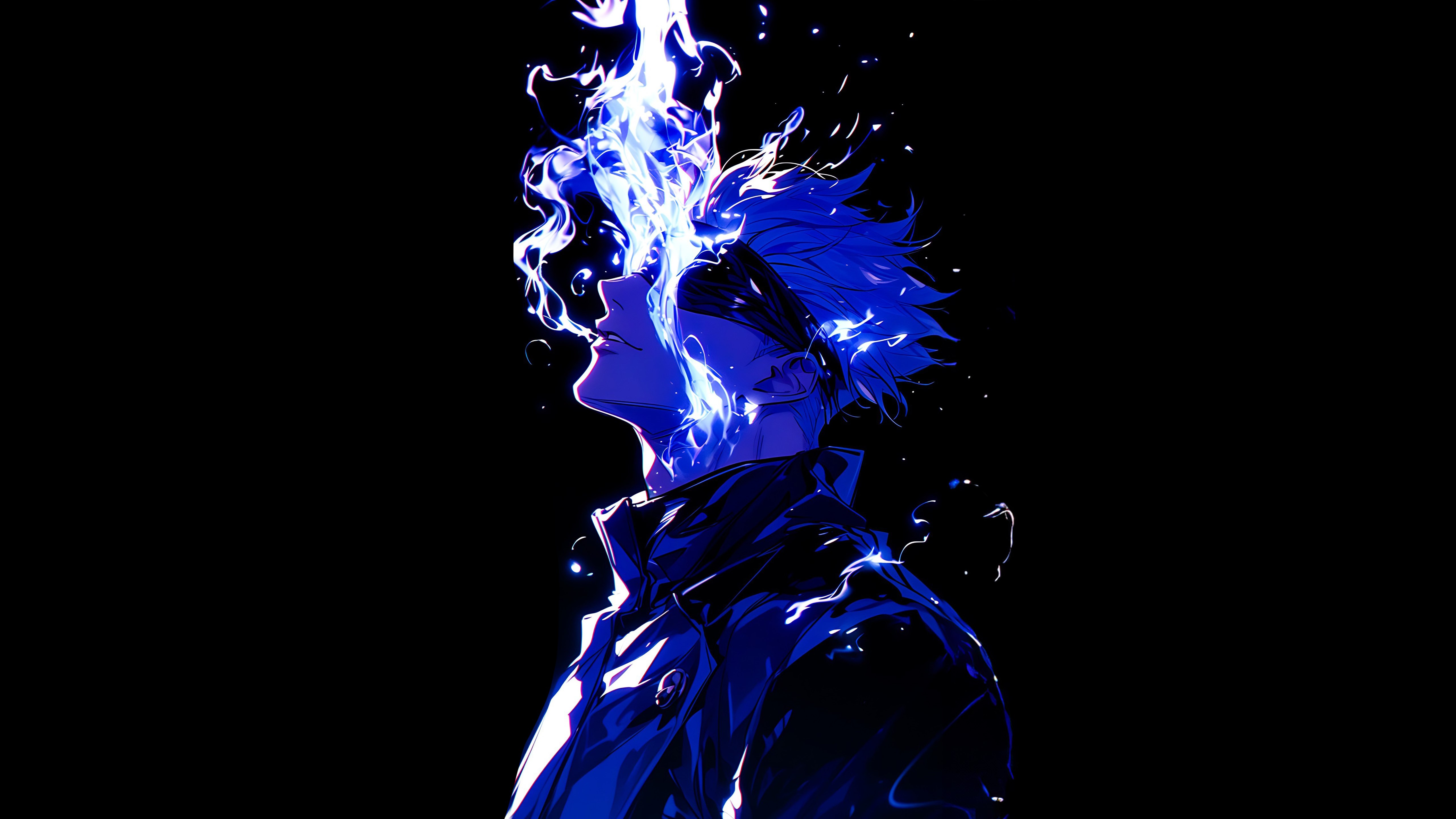 Satoru Gojo, AMOLED, Jujutsu Kaisen, 5K, Fondo negro