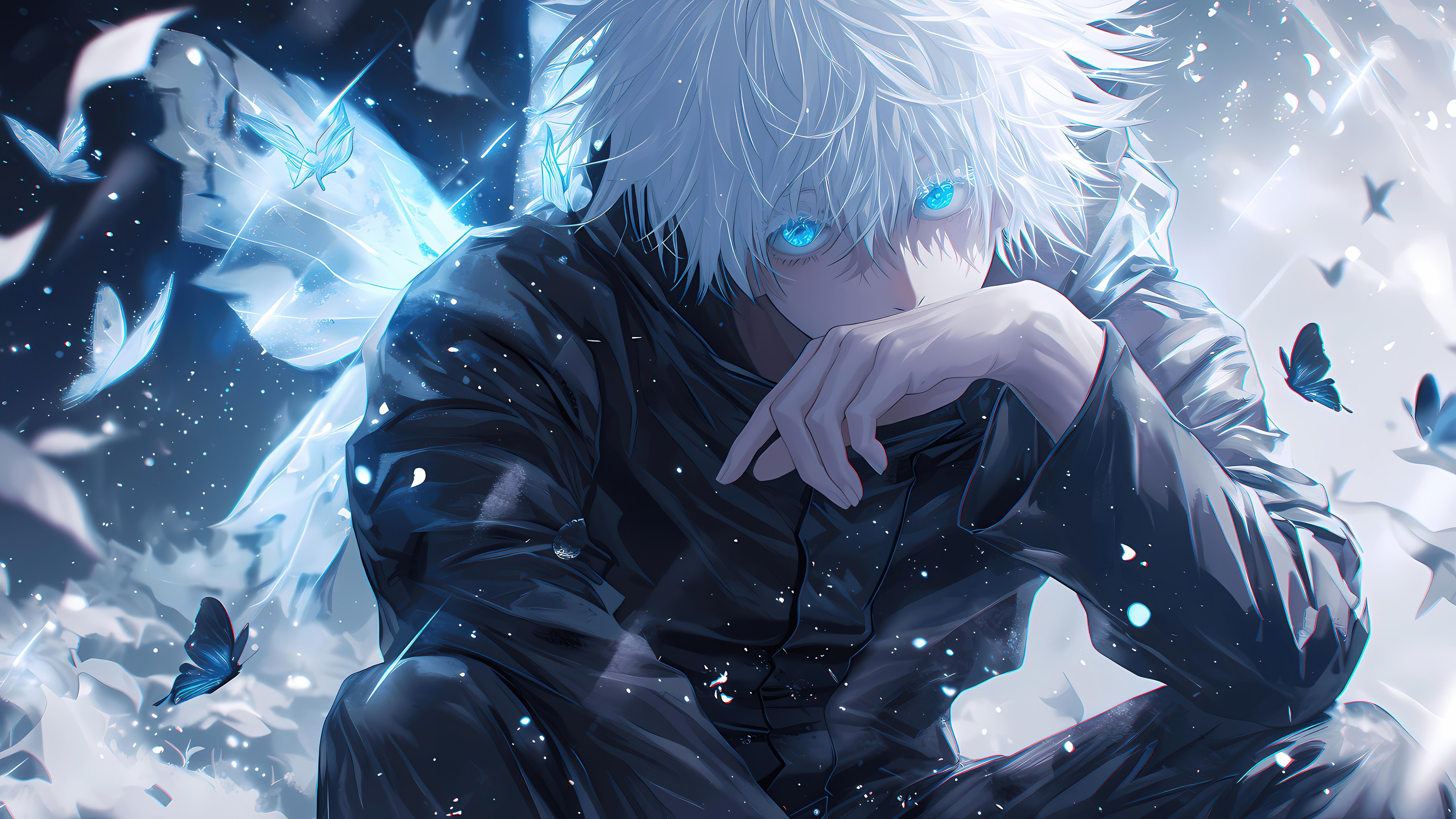 Satoru Gojo, Ojos azules, Arte con IA, Jujutsu Kaisen, 5K