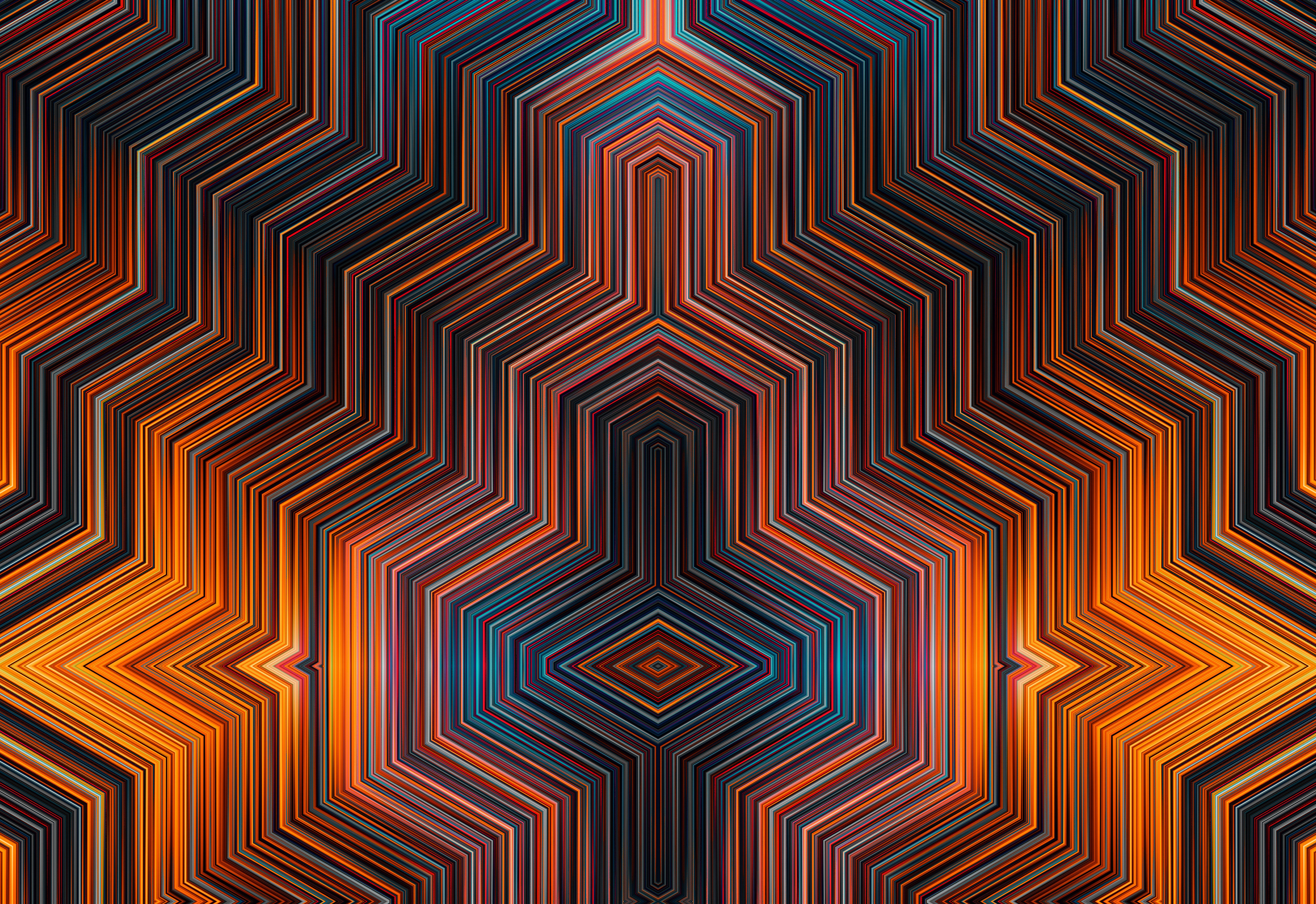 Simetría, 5K, Geométrico, Colorido, Líneas, Líneas abstractas