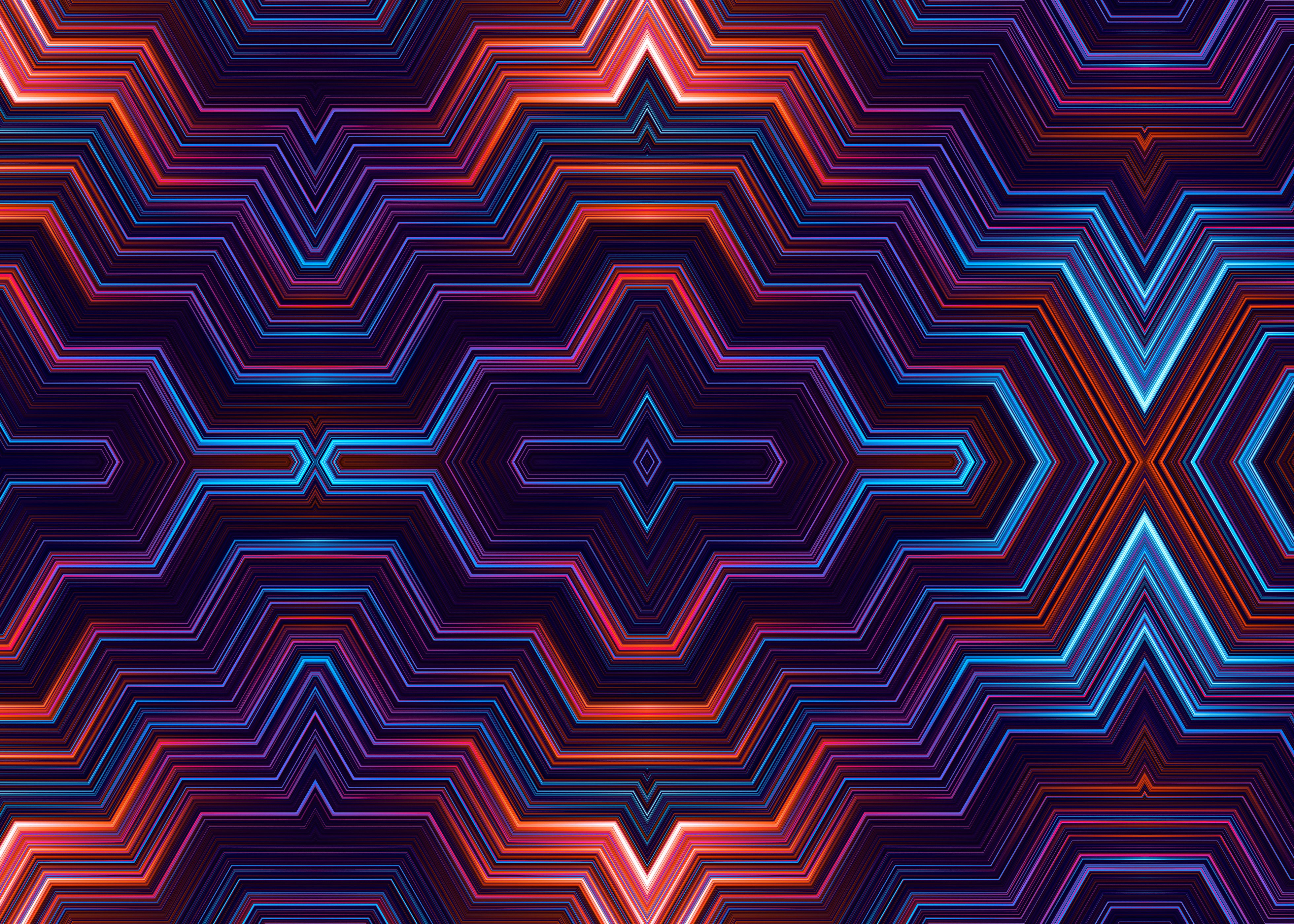 Simetría, Geométrico, Colorido, Líneas, Caleidoscopio, Líneas abstractas