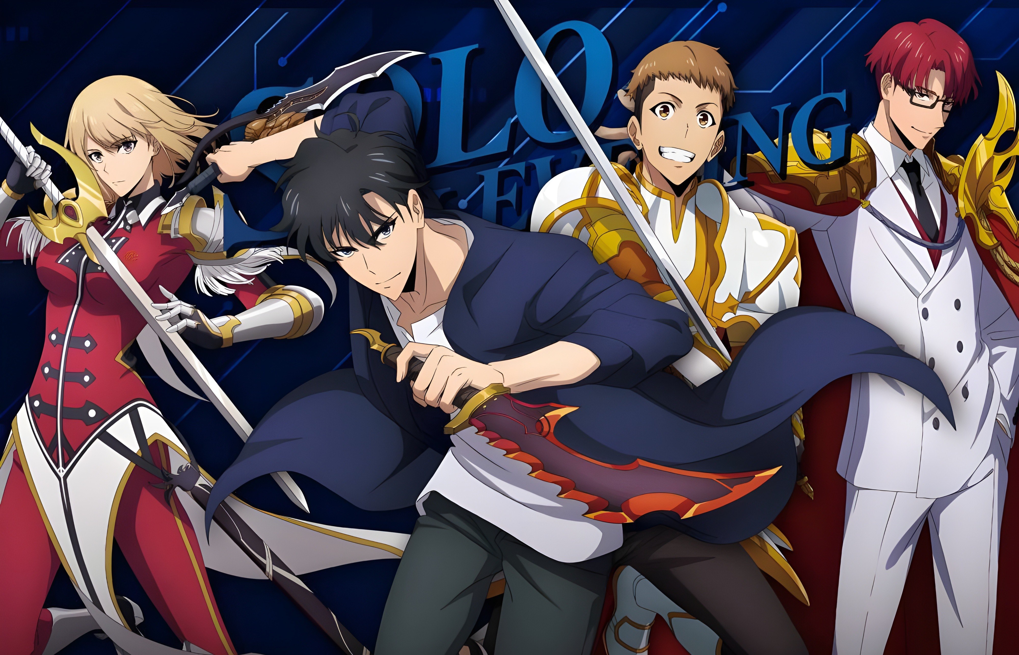 Solo Leveling, Póster de personajes, Sung Jinwoo, Yoo Jin-ho, Choi Jong-in, Póster de anime