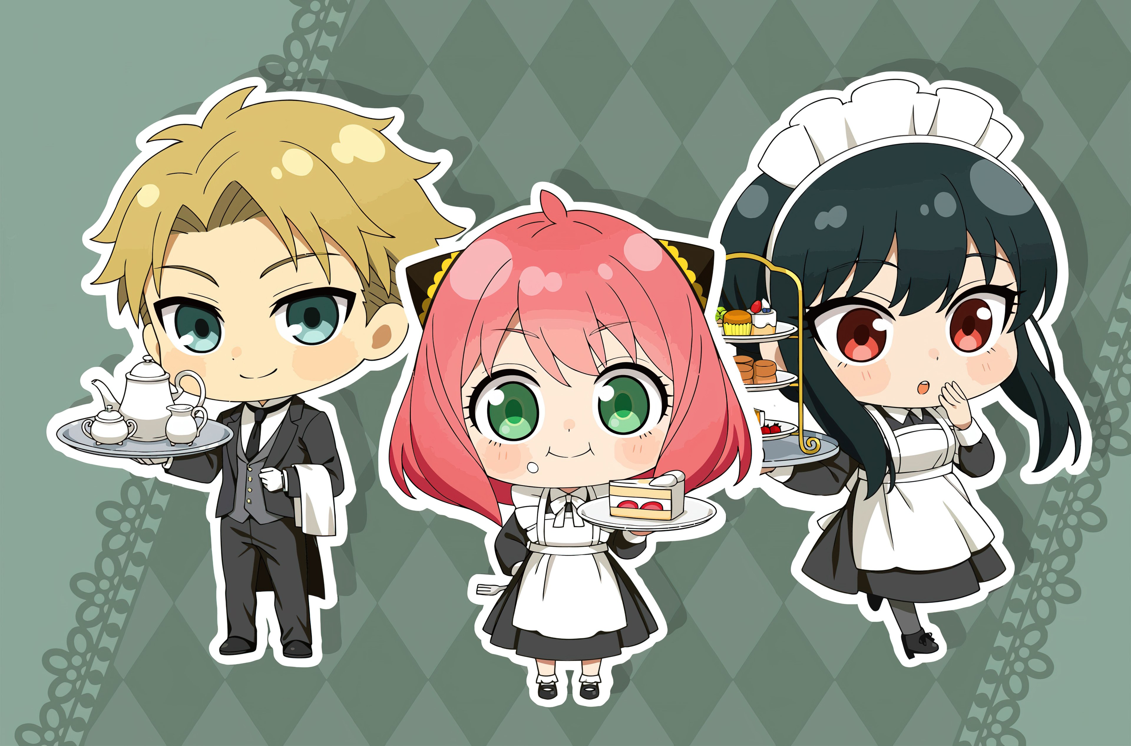 Spy x Family, Cafetería, Loid Forger, Anya Forger, Yor Forger
