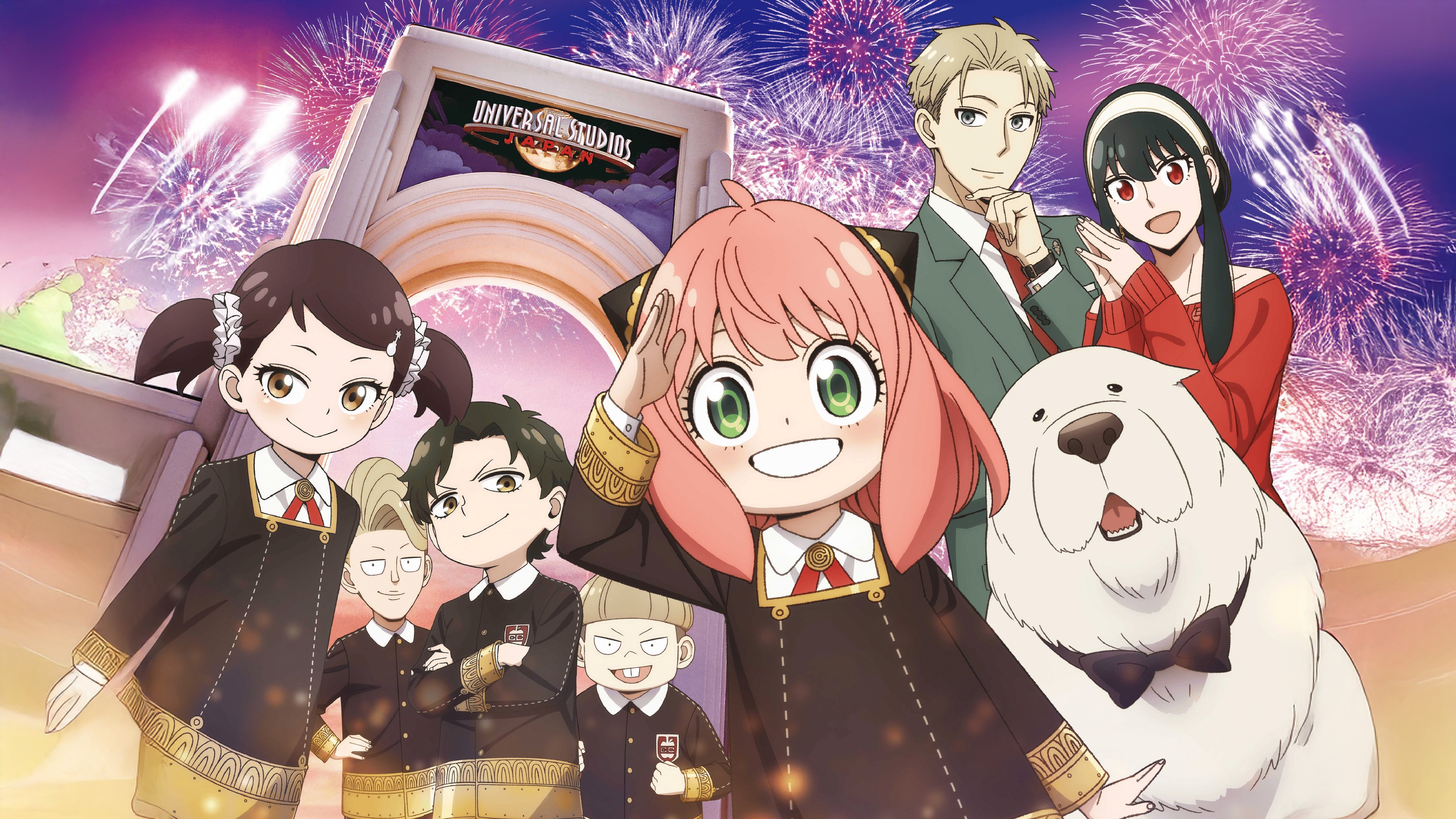 Spy x Family, Universal Studios Japan, Anya Forger, Fuegos artificiales, 5K