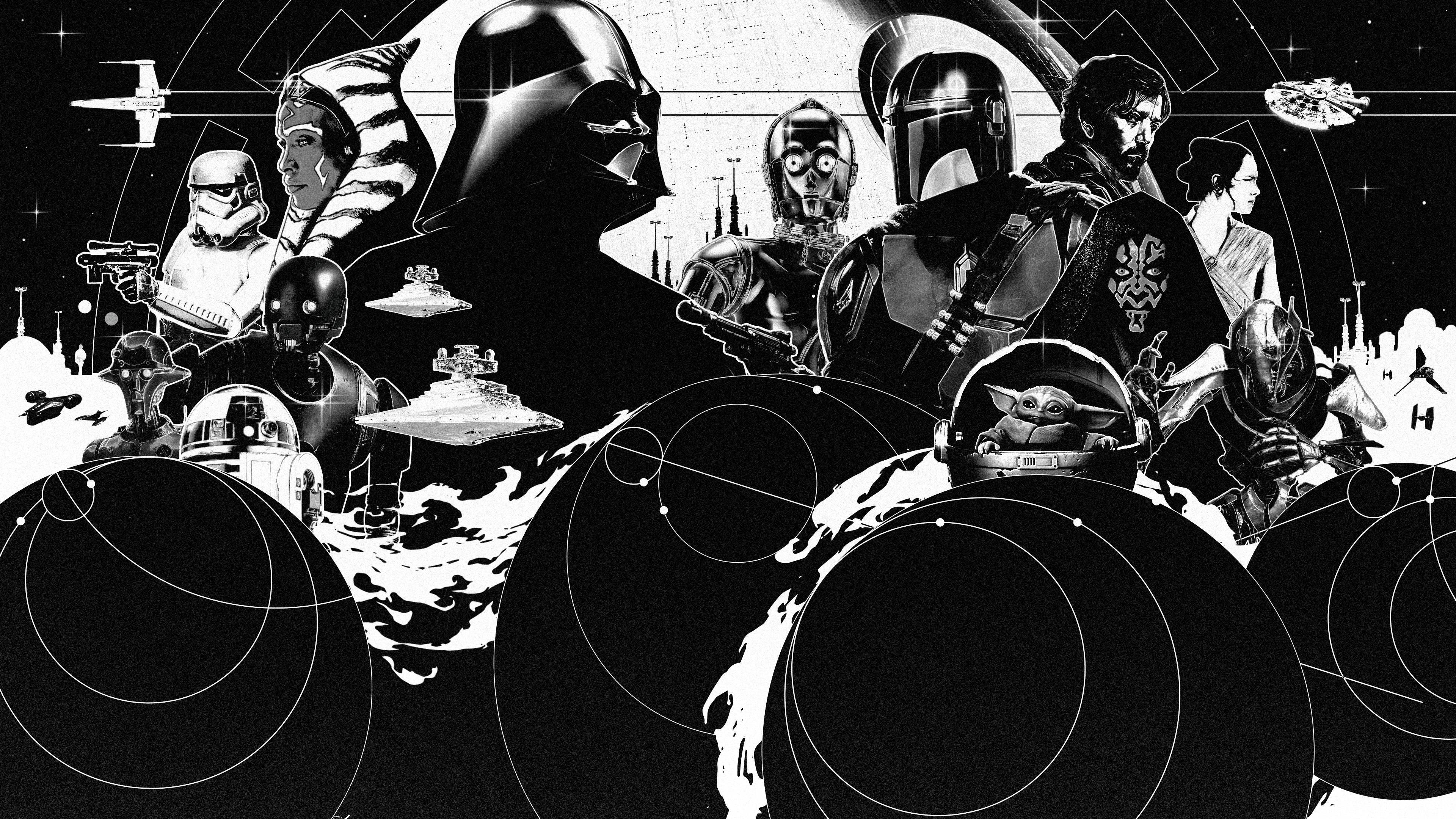 Star Wars, May the 4th Be With You, Monocromo, Blanco y negro
