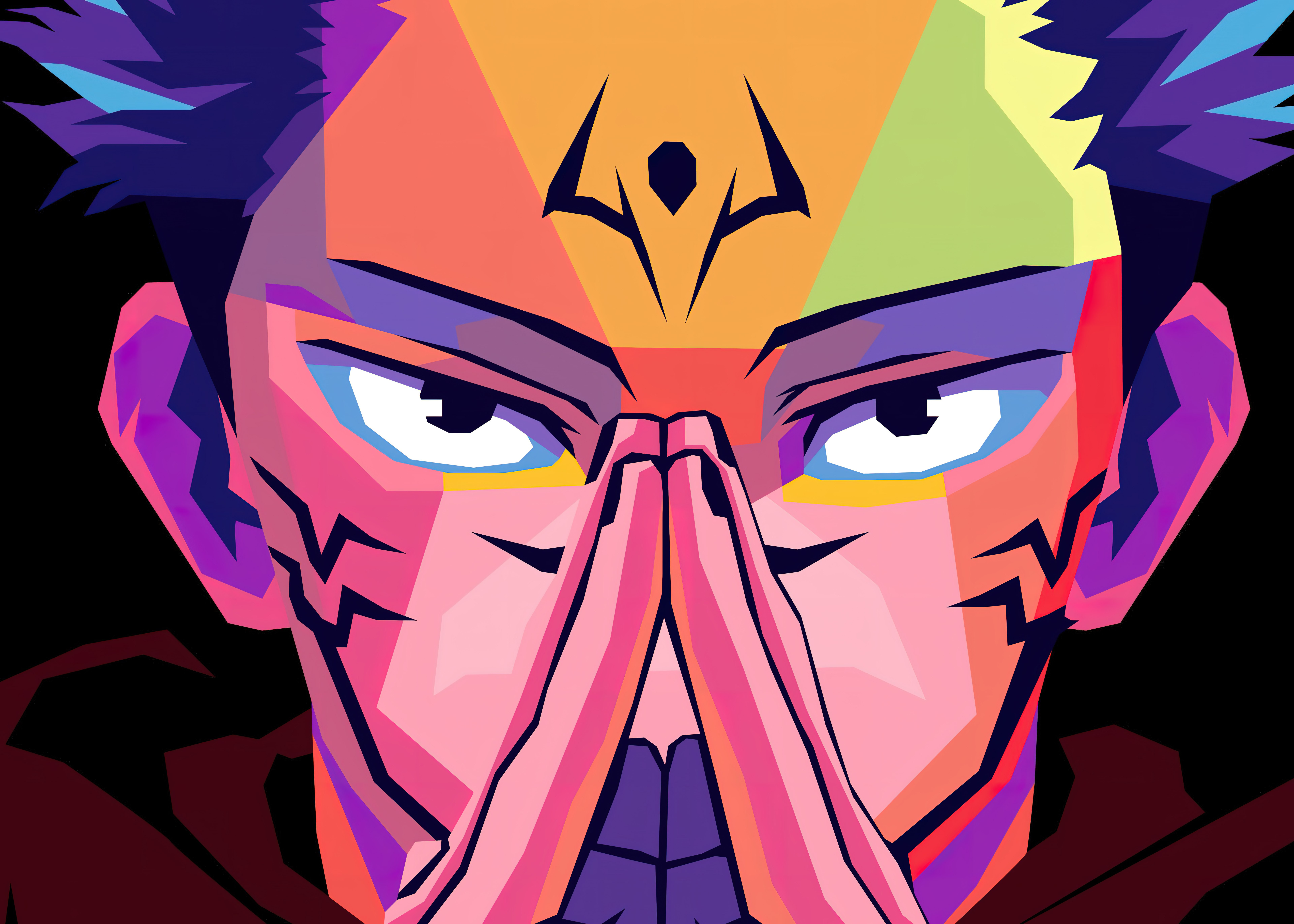 Sukuna, Arte colorido, Jujutsu Kaisen, Pop Art
