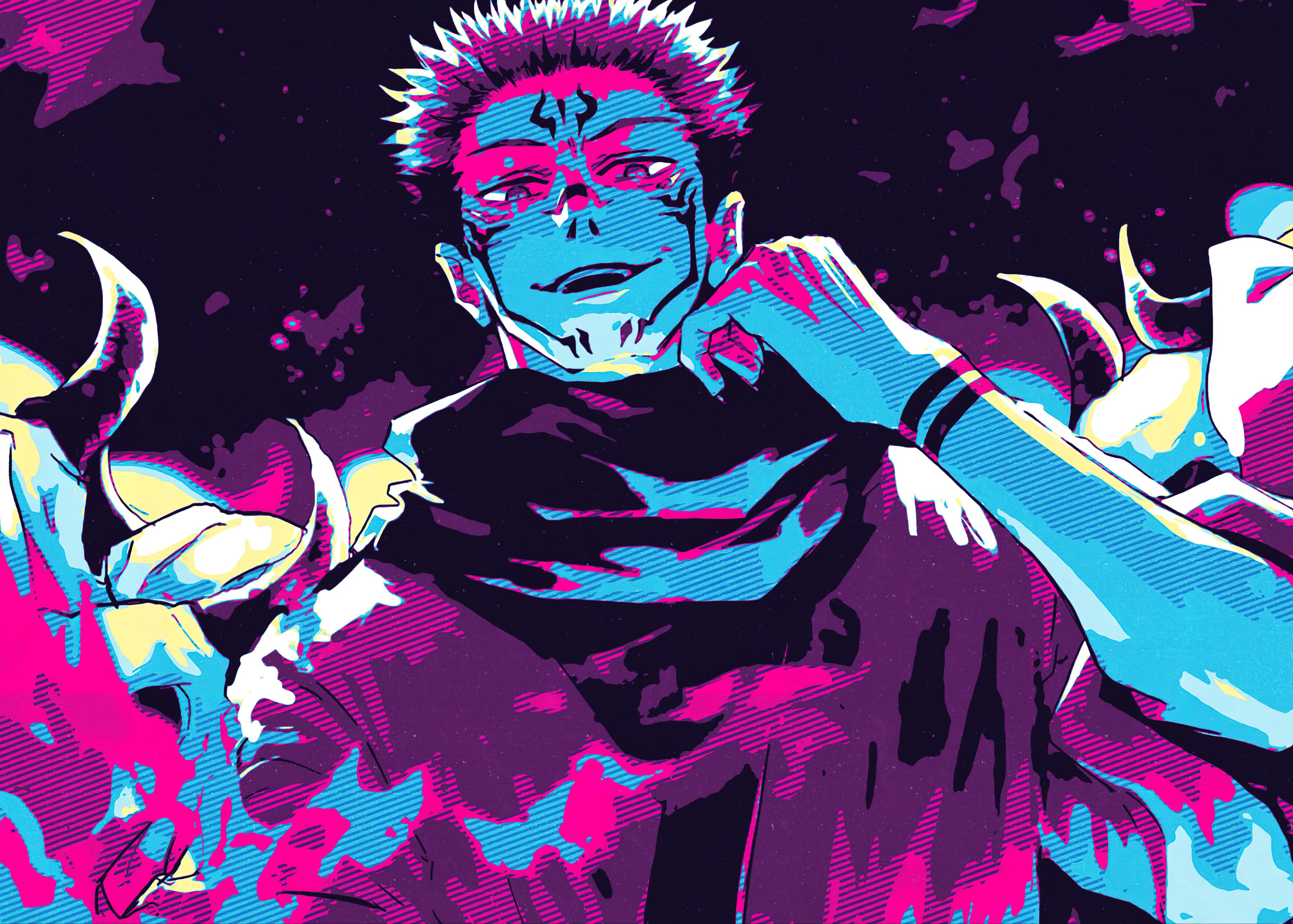 Sukuna, Ilustración, Jujutsu Kaisen