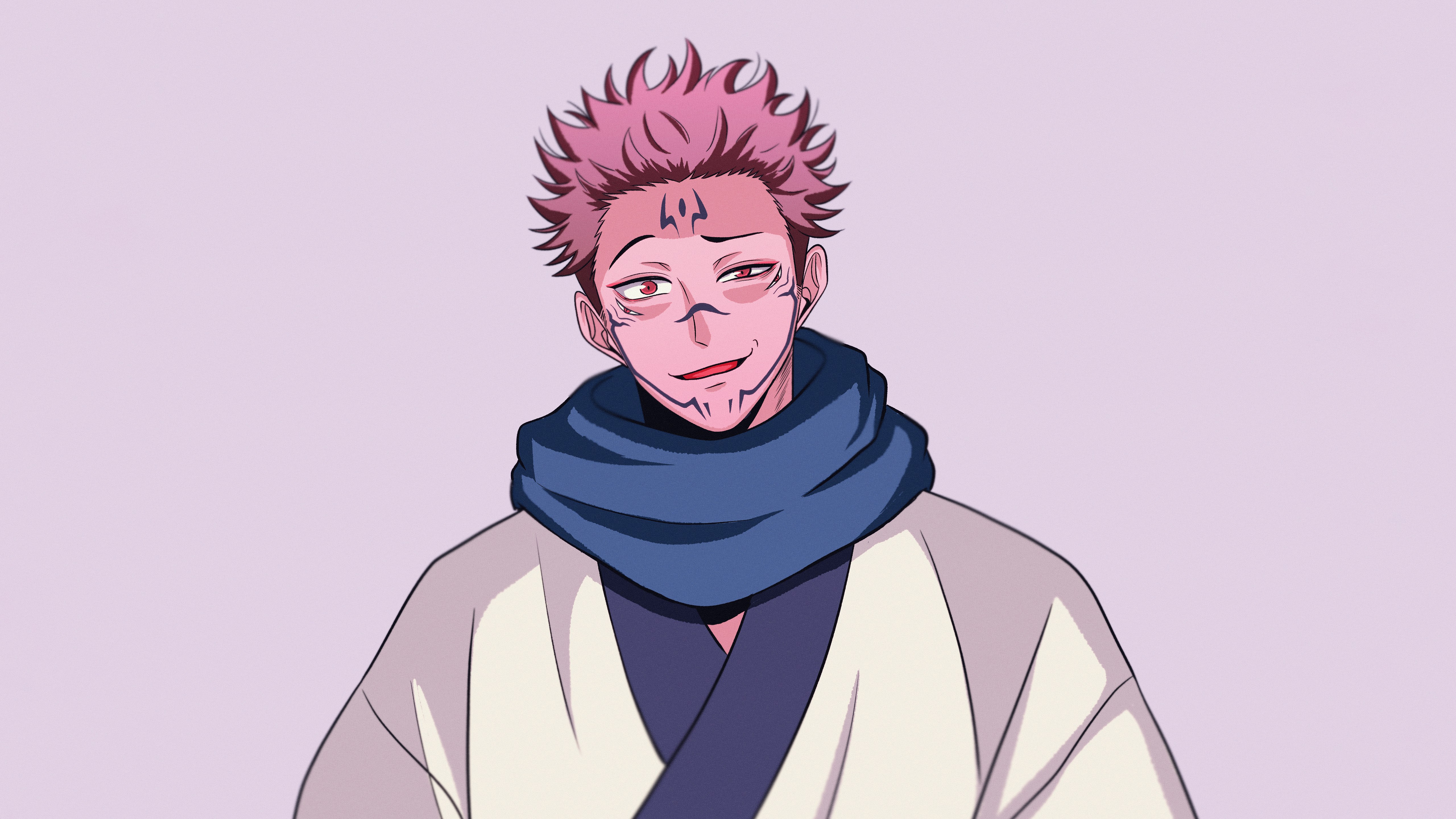Sukuna, Jujutsu Kaisen, Lavanda lánguida, Fondo lavanda, Fondo pastel