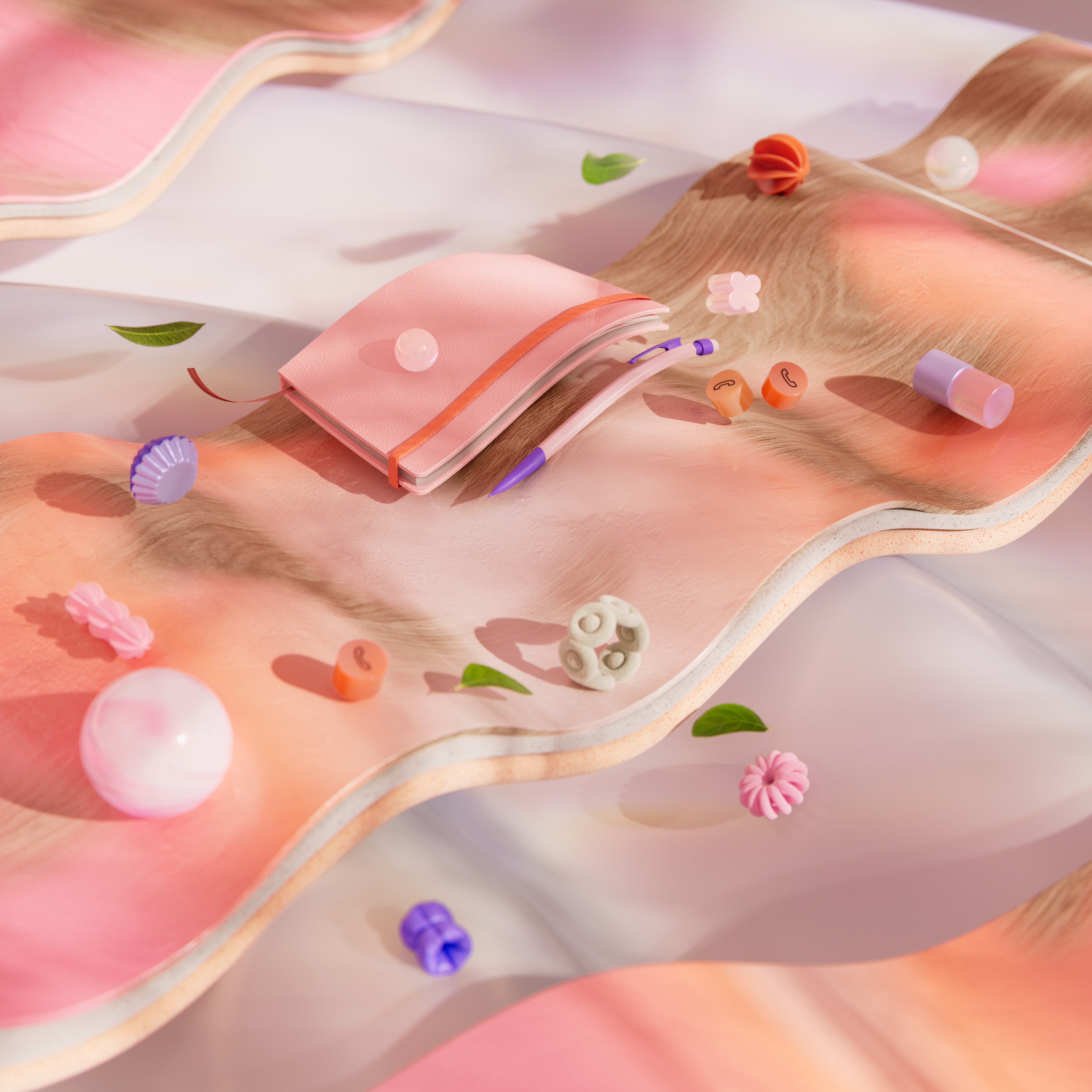 Surrealista, Arte 3D, Fondo pastel, Estética, Colores pastel